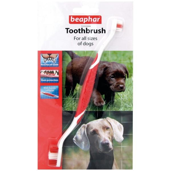 BeapharToothbrush зубная щетка двойная для собак всех размеров45743 BeapharToothbrush зубная щетка двойная для собак всех размеров45743Двойная зубная щетка Toothbrush подходит для собак всех размеров и пород. Благодаря специальной ручке, щетку удобно держать и она не соскальзывает во время использования. Форма щетинок специально раз- работана по форме зубов собаки, а щетинки разной длины помогают очи- стить все зубы, даже в самых труднодоступных местах. Мягкие и гибкие щетинки не травмируют десны. Зубная щетка Toothbrush – для всех пород собак и кошек. Почему необходимо чистить зубы? Регулярный уход за зубами питом- ца помогает избежать дорогостоящего лечения зубов и десен в будущем и многих проблем со здоровьем животных. Основная причина проблем – это остатки пищи в зубах и сахар, который в ней содержится. Особенно чистка необходима, если вы кормите свою собаку консервами, которые не содержат твердых частиц, как сухой корм. Налет на зубах должен быть своевременно удален, чтобы избежать неприятного запаха, порчи зубов и дальнейшего образования зубного камня. Гигиена полости пасти – это ежедневная процедура, которая...