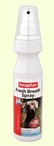 BeapharFresh Breath Spray спрей для чистки зубов и освежения дыхания у собак 150 мл45971 BeapharFresh Breath Spray спрей для чистки зубов и освежения дыхания у собак 150 мл45971Спрей для свежего дыхания Fresh Breath Spray – легкий в применении продукт, который поддержит гигиену ротовой полости вашего любимца и поможет сохранить чистоту его зубов.