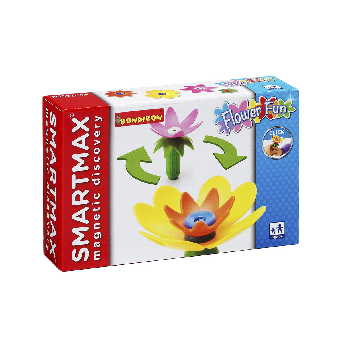 Bondibon Конструктор магнитный Smartmax Забавные цветыВВ0899 Bondibon Конструктор магнитный Smartmax Забавные цветыВВ0899У вас еще совсем маленькое чадо, но уже такое любопытное и любознательное, что не хватает игрушек, которые удовлетворят его потребности в новых открытиях? Удивите его магнитным конструктором! Первое знакомство ребенка с удивительными свойствами магнетизма – это всегда яркое и запоминающееся событие! Благодаря крупным и легким деталям этот конструктор подходит для малышей. Крепления максимально просты и не требуют усилий: детали соединяются друг с другом исключительно благодаря встроенным в них магнитам. В набор «Забавные цветы» входит 5 деталей: 1 магнитная палочка SmartMax (короткая зеленая); 1 чашелистик зеленого цвета; 3 цветка с разноцветными лепестками и серединками (желто-фиолетовый, розово-белый, оранжево-синий). Длина палочки-стебля 7 см, диаметр цветков от 5 до 10 см. Комбинаций можно придумать великое множество: лепестки цветка могут быть однотонными или разноцветными, располагаться в разной последовательности. Теперь каждый день можно преподносить «свежие» цветы...