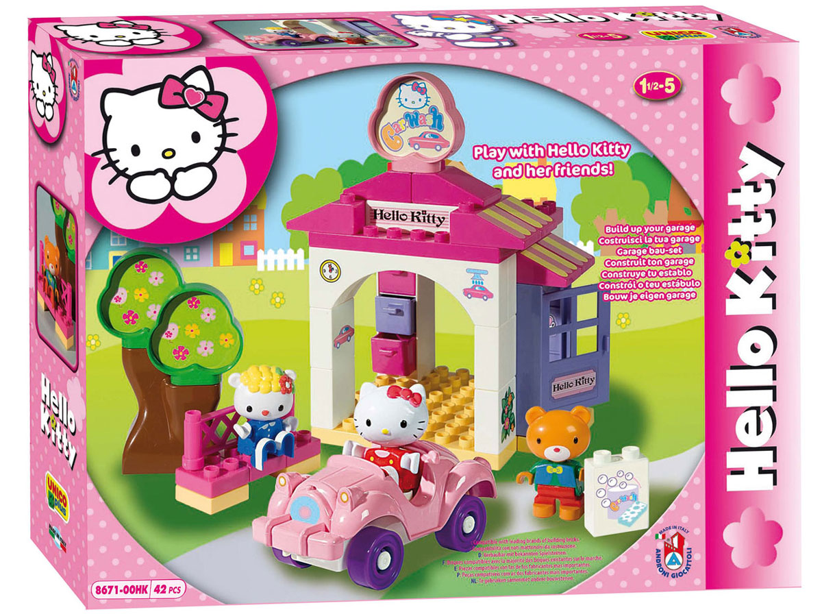 Hello Kitty Конструктор Автомойка8671-00HK Hello Kitty Конструктор Автомойка8671-00HKКонструктор Hello Kitty Автомойка - отличный подарок для девочки на любой праздник. Яркие цвета, качество и долговечность очень нравятся как детям, так и родителям. В наборе 42 детали, которые можно использовать как отдельный строительный материал или добавить их к другим конструкторам серии.