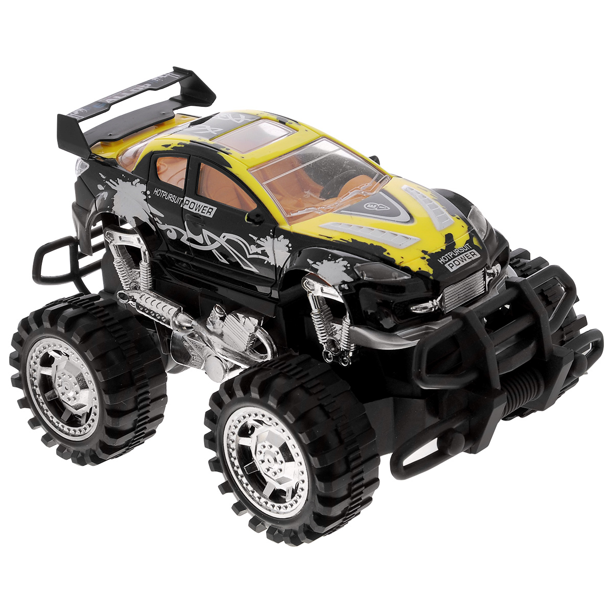 Машинка Racing King, инерционная, цвет: черный, желтый1134019/GT-01_черный, желтый Машинка Racing King, инерционная, цвет: черный, желтый1134019/GT-01_черный, желтыйМашина Racing Kingс инерционным механизмом обязательно понравиться вашему малышу. Стильная игрушка оформлена в черном цвете с добавлением желтых и серебряных рисунков. Благодаря большим колесам и массивной защите игрушка выглядит еще более мощной. Нужно только откатить ее назад и автоматически она поедет вперед, успешно преодолевая препятствия . Такой подарок порадует любого мальчика.