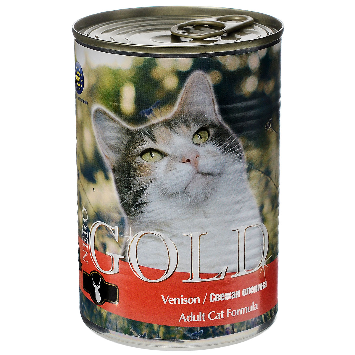 Консервы для кошек Nero Gold, свежая оленина, 410 г24484 Консервы для кошек Nero Gold, свежая оленина, 410 г24484Консервы для кошек Nero Gold - полнорационный продукт, содержащий все необходимые витамины и минералы, сбалансированный для поддержания оптимального здоровья вашего питомца! Состав: мясо и его производные, филе курицы, оленина, злаки, витамины и минералы. Гарантированный анализ: белки 6%, жиры 4,5%, клетчатка 0,5%, зола 2%, влага 81%. Пищевые добавки на 1 кг продукта: витамин А 1600 МЕ, витамин D 140 МЕ, витамин Е 10 МЕ, таурин 300 мг, железо 24 мг, марганец 6 мг, цинк 15 мг, медь 1 мг, магний 200 мг, йод 0,3 мг, селен 0,2 мг. Вес: 410 г. Товар сертифицирован.
