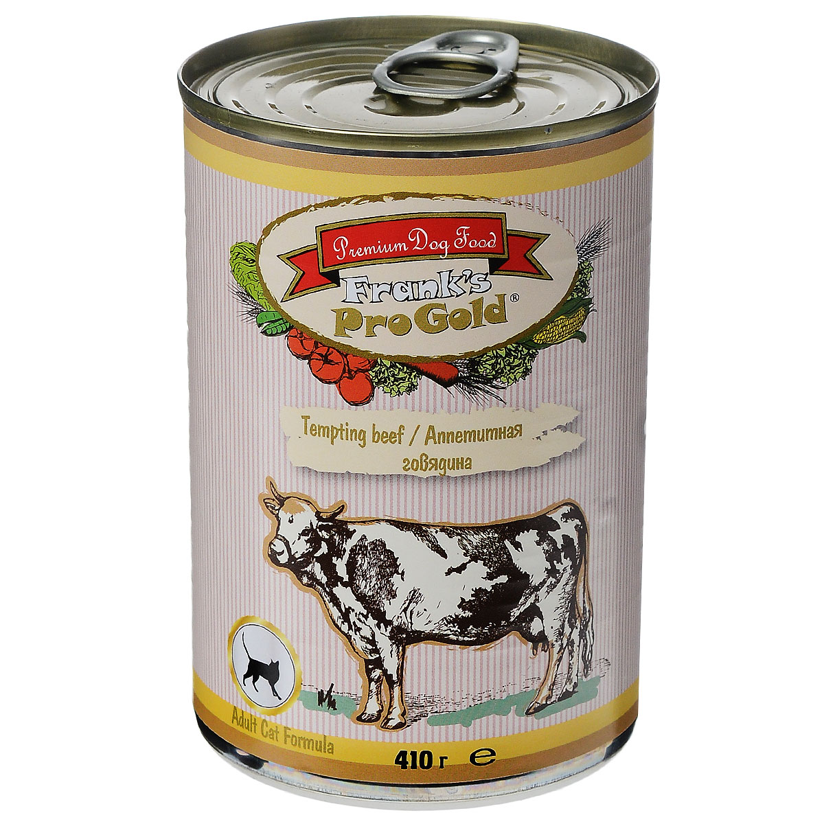 Консервы для кошек Franks ProGold, с говядиной, 410 г24713 Консервы для кошек Franks ProGold, с говядиной, 410 г24713Консервы для кошек Franks ProGold - полнорационный продукт, содержащий все необходимые витамины и минералы, сбалансированный для поддержания оптимального здоровья вашего питомца! Ваш любимец, безусловно, оценит нежнейшие кусочки мяса в желе! Произведенные из натуральных ингредиентов, консервы Franks Pro Gold не содержат ГМО, сою, искусственных красителей, консервантов и усилителей вкуса. Состав: мясо курицы, говядина, мясо и его производные, злаки, витамины и минералы. Пищевая ценность: влажность 81%,белки 6,5%, жиры 4,5%, зола 2%, клетчатка 0,5%. Добавки: витамин A 1600 IU, витамин D 140 IU, витамин E 10 IU, таурин 300 мг/кг, железо E1 24 мг/кг, марганец E5 6 мг/кг, цинк E6 15 мг/кг, йодин E2 0,3 мг/кг. Калорийность: 393,6 ккал. Товар сертифицирован.
