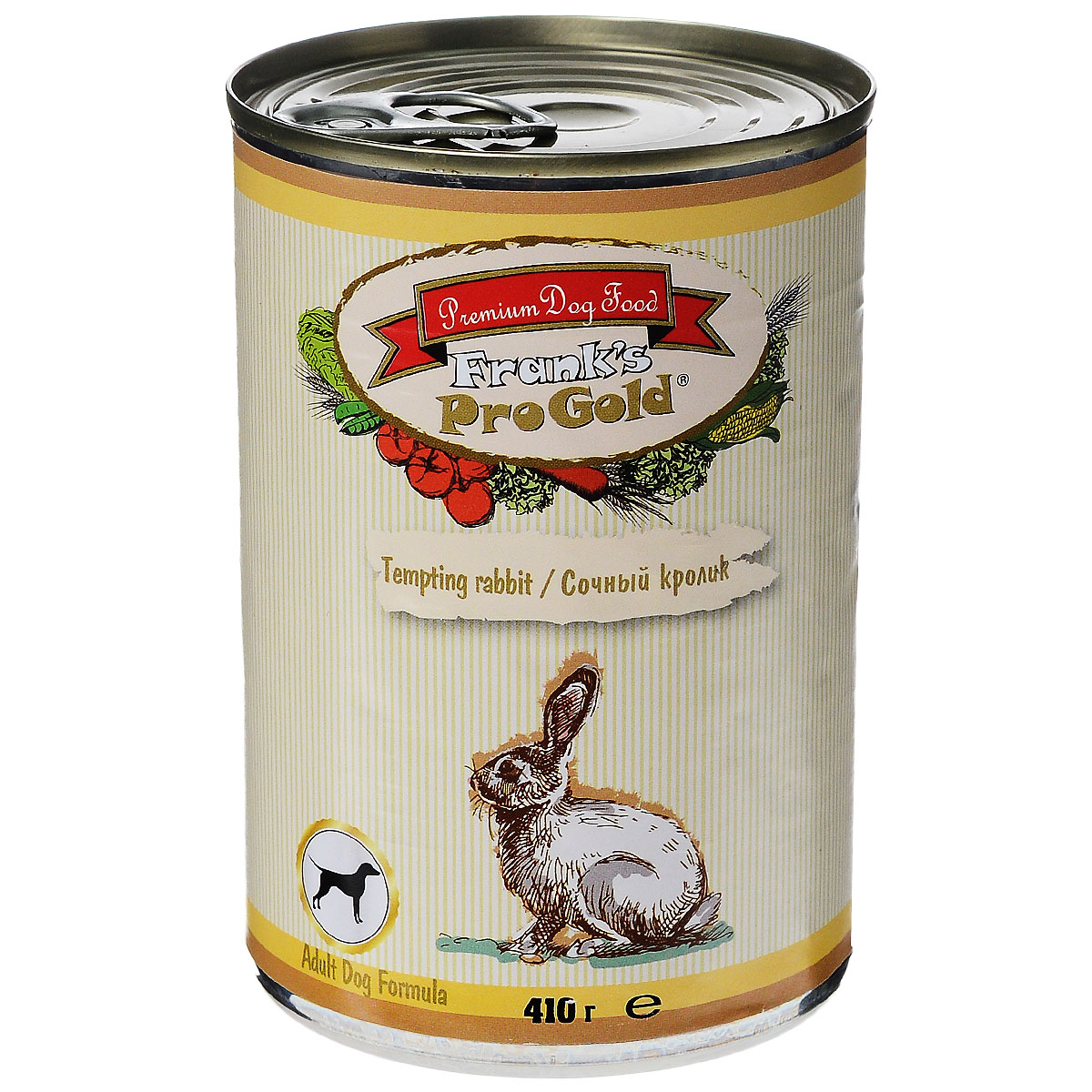 Консервы для собак Franks ProGold, с сочным кроликом, 410 г19420 Консервы для собак Franks ProGold, с сочным кроликом, 410 г19420Консервы для собак Franks ProGold - полнорационный продукт, содержащий все необходимые витамины и минералы, сбалансированный для поддержания оптимального здоровья вашего питомца! Ваш любимец, безусловно, оценит нежнейшие кусочки мяса в желе! Произведенные из натуральных ингредиентов, консервы Franks Pro Gold не содержат ГМО, сою, искусственных красителей, консервантов и усилителей вкуса. Состав: мясо курицы, кролик, мясо и его производные, злаки, витамины и минералы. Пищевая ценность: влажность 81%,белки 6,5%, жиры 4,5%, зола 2%, клетчатка 0,5%. Добавки: витамин A 1600 IU, витамин D 140 IU, витамин E 10 IU, железо E1 24 мг/кг, марганец E5 6 мг/кг, цинк E6 15 мг/кг, йодин E2 0,3 мг/кг. Калорийность: 393,6 ккал. Товар сертифицирован.