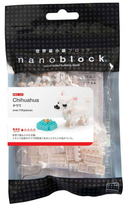Nanoblock Мини-конструктор ЧихуахуаNBC_121 Nanoblock Мини-конструктор ЧихуахуаNBC_121Самая маленькая порода собак обязательно должна быть в списке объектов, которые предлагает собрать самый маленький конструктор в мире! Чихуахуа из Nanoblock белого цвета понравится всем любителям собак. Это нежнейшее декоративное создание на самом деле представляет древнейшую породу, которая, по мнению кинологов, стала родоначальником всех нынешних карликовых пород. Например таких, как Карликовый Шнауцер, также присутствующий среди фигурок Nanoblock. Примерное время сборки: 20-30 минут