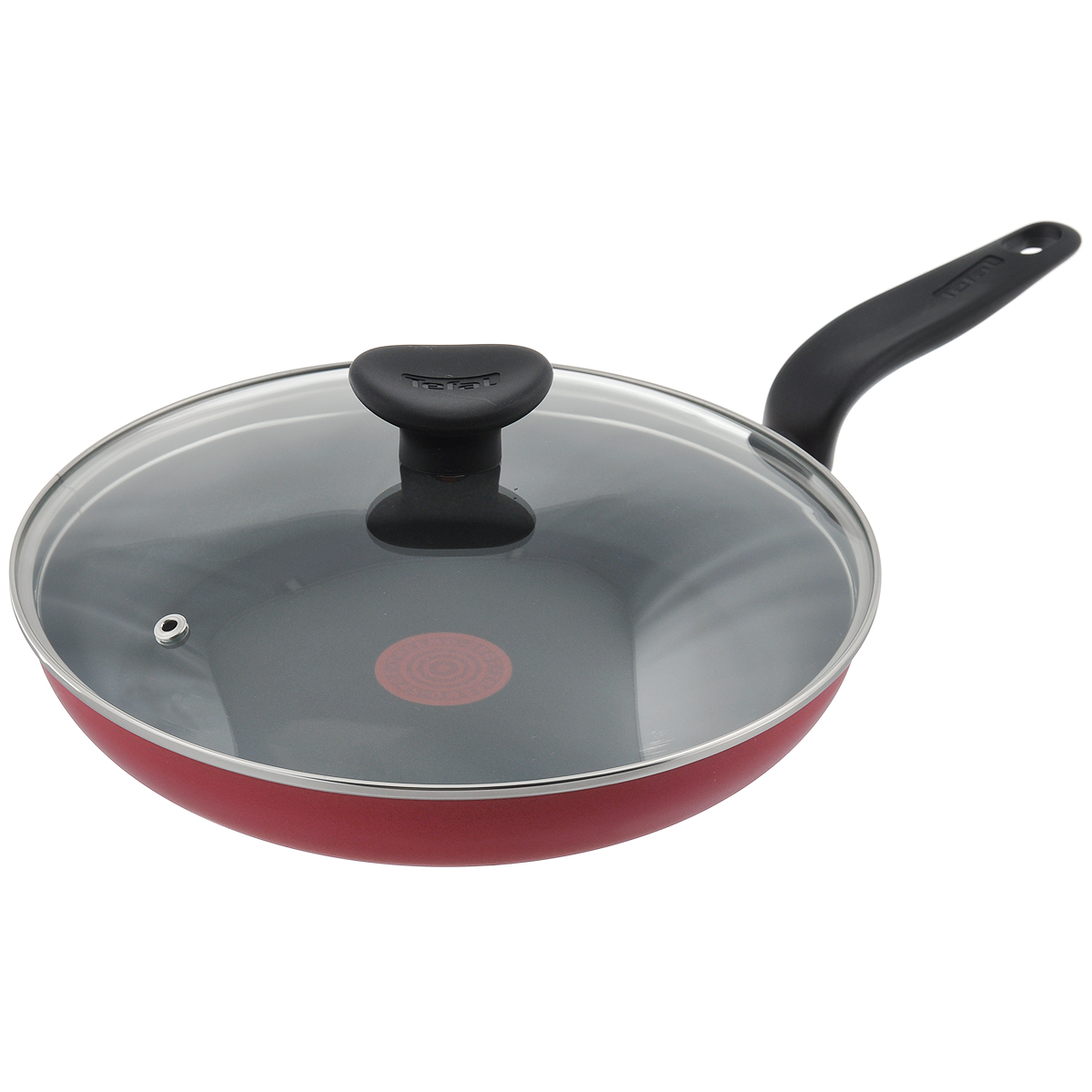 Сковорода Tefal Tulip с крышкой, с антипригарным покрытием. Диаметр 28 см9100018562 Сковорода Tefal Tulip с крышкой, с антипригарным покрытием. Диаметр 28 см9100018562Сковорода Tefal Tulip изготовлена из высококачественного алюминия с безопасным антипригарным покрытием Resist Plus. С таким покрытием пища не пригорает и посуда легко моется. Не содержит PFOA. Уникальный индикатор нагрева Thermo Spot вовремя подскажет когда дно достигло оптимальной для приготовления температуры. Благодаря прочному дну Durabase происходит идеальное и равномерное распределение тепла. Изделие снабжено удобной бакелитовой ручкой и стеклянной крышкой с пароотводом. Сковорода пригодна для газовых плит. Не подходит для индукционных плит. Можно мыть в посудомоечной машине. Диаметр (по верхнему краю): 28 см. Высота стенок: 4,5 см. Длина ручки: 17 см. Толщина стенок: 3 мм. Толщина дна: 4 мм.