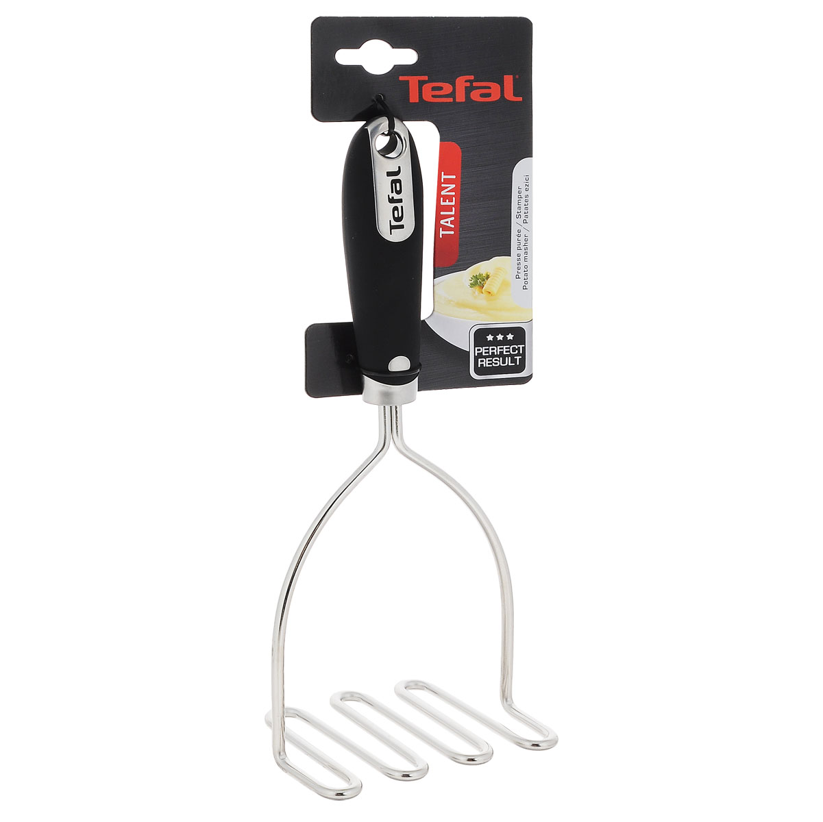 Толкушка для картофеля Tefal Talent, цвет: черный, длина 26 см2100071095 Толкушка для картофеля Tefal Talent, цвет: черный, длина 26 см2100071095Пресс для картофеля Tefal Talent изготовлен из высококачественной стали. Рабочая поверхность в виде спирали позволяет быстро, практически не прилагая усилий, сделать пюре без комочков. Эргономичная рукоятка, выполненная из пластика, обеспечивает комфортное использование. Говорят, пюре может быть с комочками. Кто говорит? Конечно же, люди, у которых нет этого пресса! Можно мыть в посудомоечной машине. Размер рабочей поверхности: 7 см х 10 см. Общая длина прибора: 26 см.
