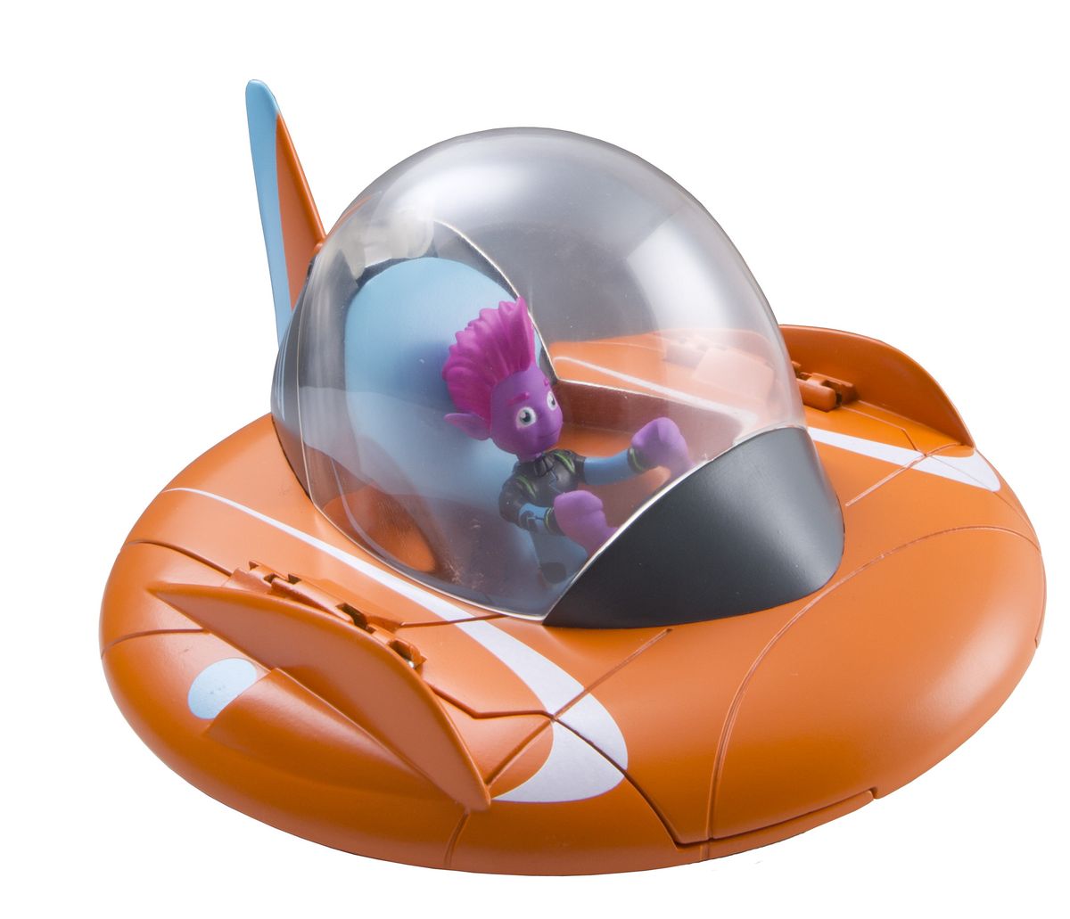 Miles from Tomorrowland Летающая тарелка86211 Miles from Tomorrowland Летающая тарелка86211Летающая тарелка Miles from Tomorrowland оранжевого цвета может трансформироваться в планетоход: у нее складываются боковые плоскости и выдвигаются шасси, которые позволяют передвигаться по любой поверхности. Фигурка Пипа входит в комплект. Маленький розовый инопланетянин очень органично смотрится за штурвалом своего летательного аппарата. Порадуйте своего ребенка любимым персонажем из мультфильма, и он поразит вас полетом и новыми приключениями хорошо знакомых героев.