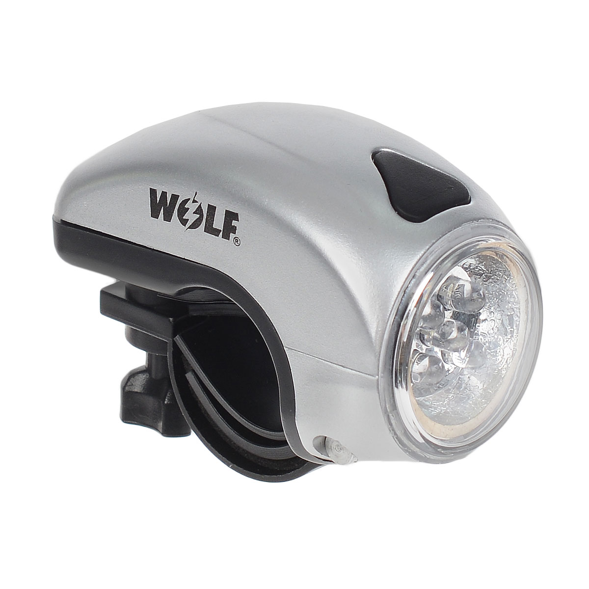 Фонарь велосипедный передний Wolf LightTL-TL701 Фонарь велосипедный передний Wolf LightTL-TL701Велосипедный фонарь Wolf Light выполнен из прочного пластика. С легкостью устанавливается на руль при помощи встроенного крепления. Фонарь имеет 5 ярких светодиодов и может работать в 2 режимах. Работает от 3 батареек типа ААА (не входят в комплект).