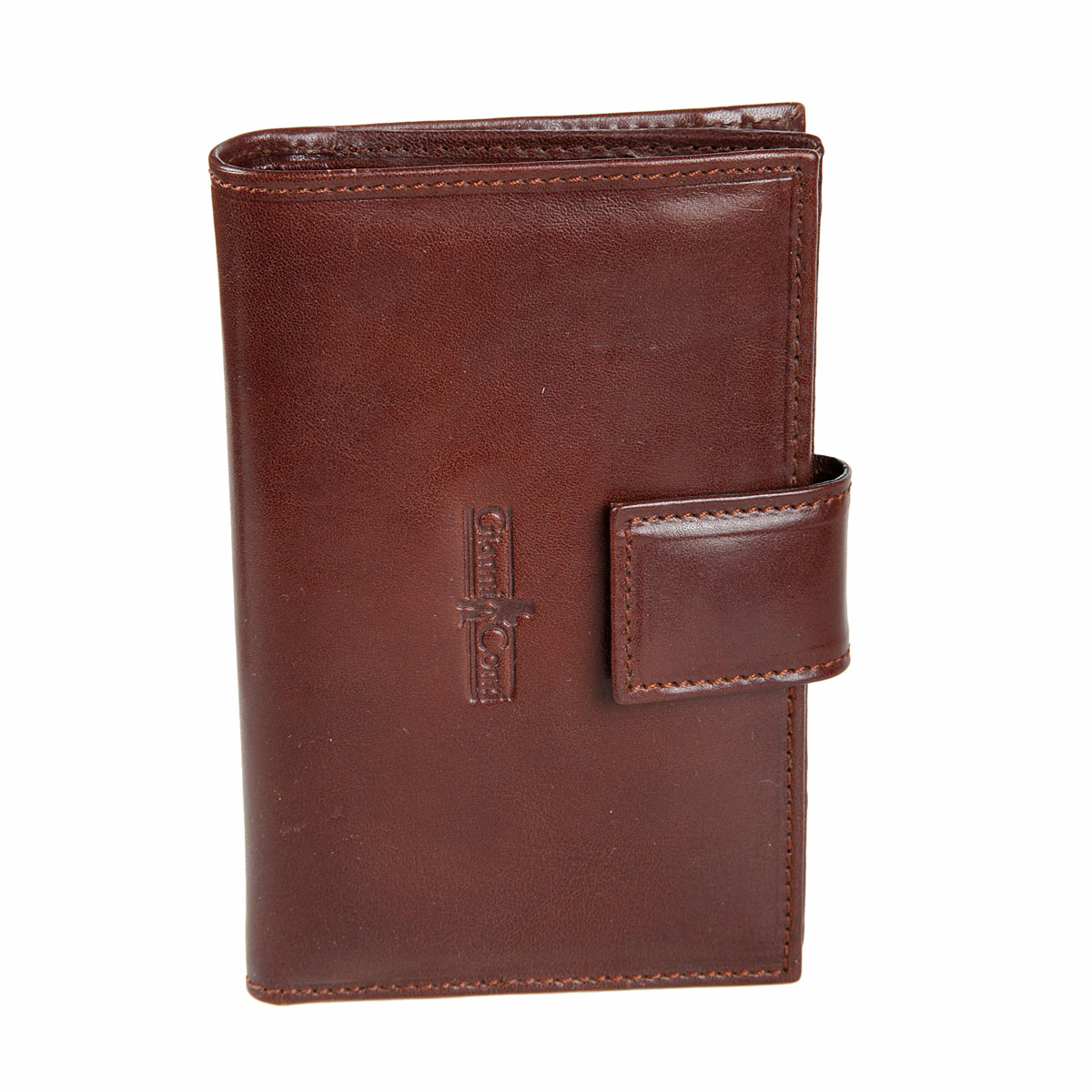 Портмоне мужское Gianni Conti, цвет: коричневый. 908046908046 brown Портмоне мужское Gianni Conti, цвет: коричневый. 908046908046 brownСтильное мужское портмоне Gianni Conti выполнено из натуральной кожи. Лицевая сторона оформлена тиснением в виде названия бренда производителя. Изделие раскладывается пополам. Внутри имеется два отделения для купюр, восемнадцать кармашков для визиток и пластиковых карт (один - с окошком из прозрачного пластика), два потайных кармана и два кармана для документов. Закрывается модель на хлястик с кнопкой. Снаружи на задней стенке имеется отделение на застежке-молнии для мелочи. Портмоне упаковано в фирменную картонную коробку. Оригинальное портмоне подчеркнет вашу индивидуальность и изысканный вкус, а также станет замечательным подарком человеку, ценящему качественные и практичные вещи.