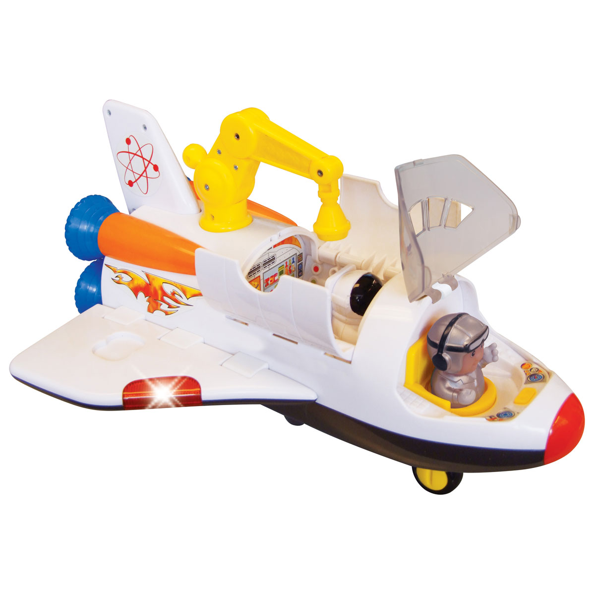 Kiddieland Развивающая игрушка Космический корабльKID 045898 Kiddieland Развивающая игрушка Космический корабльKID 045898Развивающая игрушка Kiddieland Космический корабль обязательно порадует малыша. Это отличная игрушка, оснащенная звуковыми эффектами, имеет открывающийся люк, большую кабину для космонавта, мини инженерную станцию с компьютерами и многое другое. Игрушка способствует развитию координации движений малыша, ловкости, внимательности и воображения. Рекомендуемый возраст: от 12 месяцев. Питание: 4 батарейки типа AА (входят в комплект).