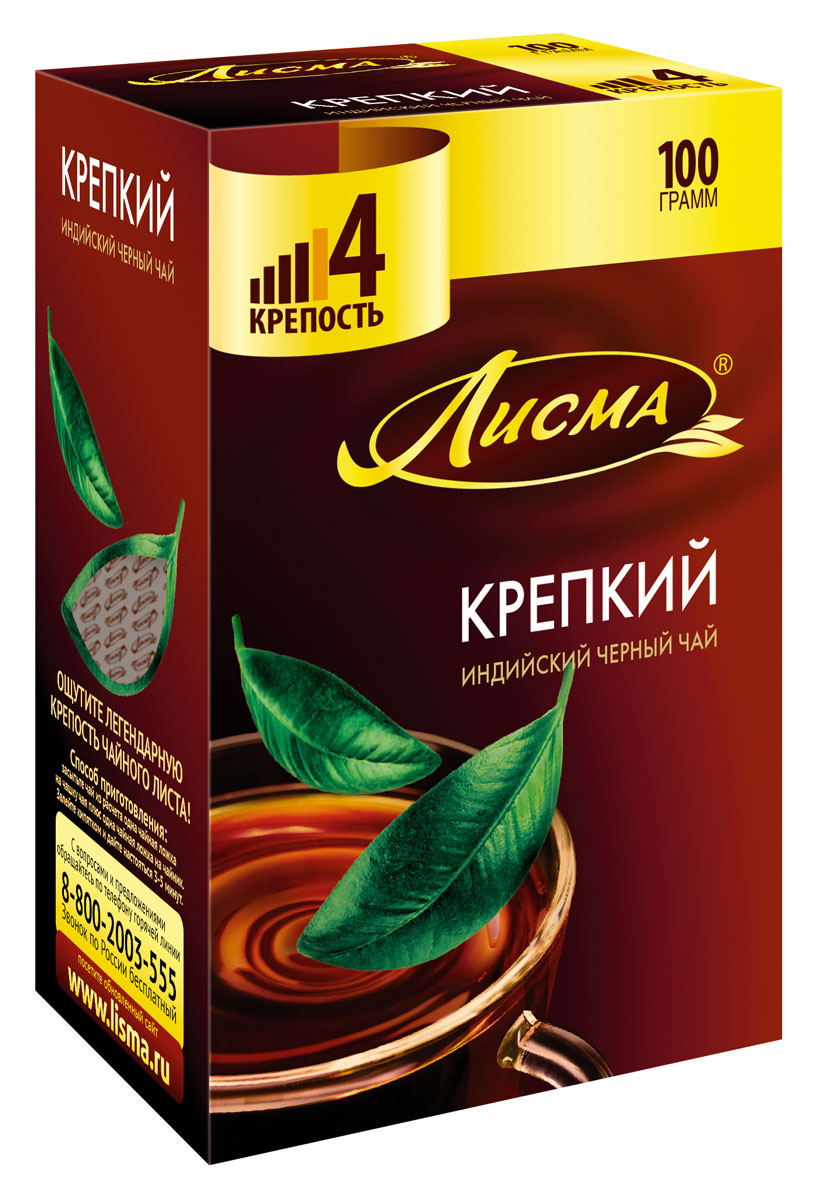 Лисма Крепкий черный листовой чай, 100 г201935 Лисма Крепкий черный листовой чай, 100 г201935Лисма Крепкий - индийский черный байховый чай. Ощутите крепость легендарного чайного листа!