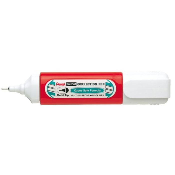 Pentel Ручка-корректор Fine Point Pocket, 12 млPZLC31-W Pentel Ручка-корректор Fine Point Pocket, 12 млPZLC31-WРучка с корректирующей жидкостью Pentel Fine Point Pocket поможет вам аккуратно удалить ошибки и опечатки. Корпус выполнен из прочного пластика. Тонкий шариковый металлический наконечник диаметром 0,2 мм обеспечивает точность исправлений. Жидкость быстро сохнет, мягко ложится на бумагу, обеспечивая гладкое ровное покрытие. Шарик внутри корпуса ручки помогает равномерно размешать жидкость перед использованием. Удобный колпачок с клипом предотвращает преждевременное высыхание абсорбирующих чернил.