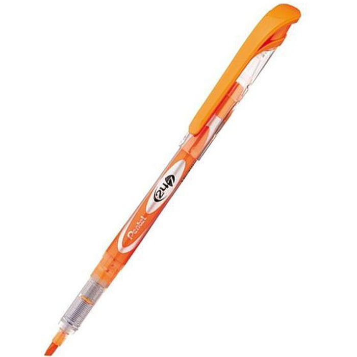 Pentel Маркер-выделитель 24/7, цвет: оранжевыйPSL12-F Pentel Маркер-выделитель 24/7, цвет: оранжевыйPSL12-FМаркер-выделитель текста Pentel, выполненный из пластика, станет незаменимым аксессуаром в учебе или работе. Маркер-выделитель содержит жидкие чернила оранжевого цвета. Маркер обеспечивает ровные и четкие линии, толщиной 3,5 мм. Рекордсмен по длине письма в своем классе! Диаметр стержня от 1.0 до 3.5 мм.