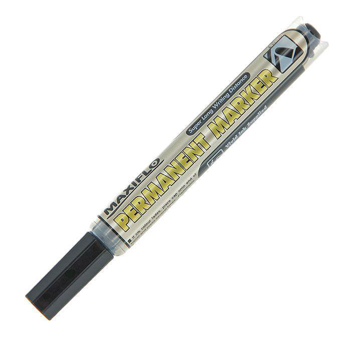 Pentel Маркер перманентный Maxiflo, цвет: черныйPNLF50-A Pentel Маркер перманентный Maxiflo, цвет: черныйPNLF50-AМаркер-выделитель текста Maxiflo со скошенным наконечником, выполненный из пластика, станет незаменимым аксессуаром в учебе или работе. Маркер содержит жидкие чернила черного цвета, которые обеспечивают ровные и четкие линии. Маркер с жидкими чернилами и кнопкой подкачки чернил. Длительность письма Maxiflo в 4 раза превышает обычные маркеры и обеспечивает безупречно яркие надписи! Диаметр стержня 4.5 мм.