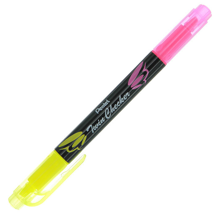 Pentel Текстовыделитель двухцветный Twin Checker, цвет: желтый, розовыйPSLW8-GP Pentel Текстовыделитель двухцветный Twin Checker, цвет: желтый, розовыйPSLW8-GPДвухсторонний текстовыделитель Twin Checker невероятно удобен и станет вашим незаменимым помощником. Его можно использовать для выделения текстов на разных видах бумаги. У маркера скошенный наконечник, а два ярких насыщенных цвета - розовый и желтый - помогут обозначить необходимую информацию в потоке текста. Диаметр стержня от 1 до 3,5 мм.
