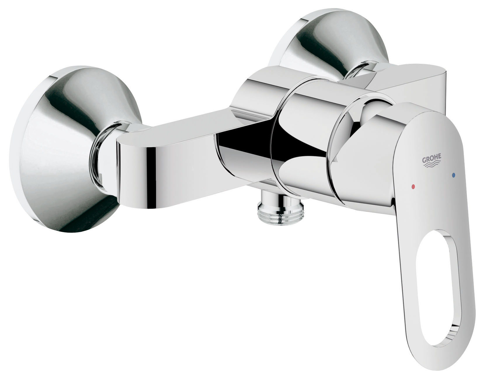Смеситель для душа GROHE BauLoop (23340000)23340000 Смеситель для душа GROHE BauLoop (23340000)23340000Настенный монтаж Металлический рычаг GROHE SilkMove керамический картридж O 46 мм GROHE StarLight хромированная поверхность Регулировка расхода воды Отвод для душа снизу 1/2? со встроенным обратным клапаном Скрытые S-образные эксцентрики Отражатель из металла Дополнительный ограничитель температуры (46 308 000) Видео по установке является исключительно информационным. Установка должна проводиться профессионалами!