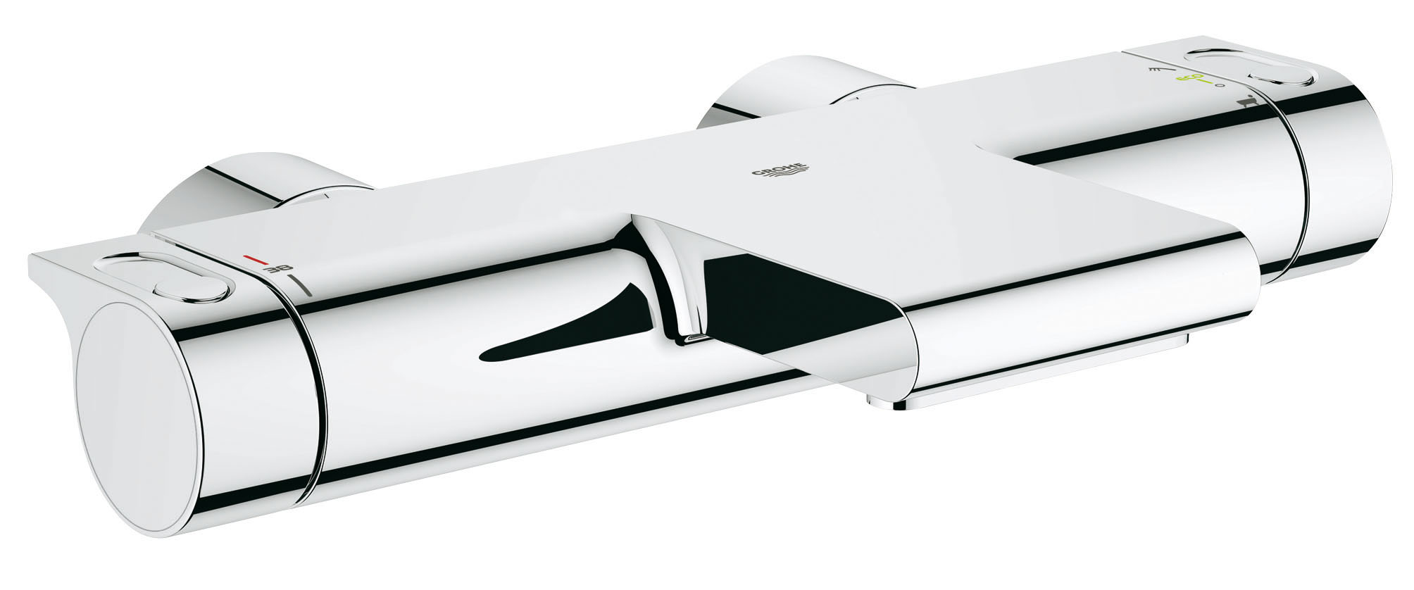 Термостат для ванны Grohtherm 2000. (34174001)34174001 Термостат для ванны Grohtherm 2000. (34174001)34174001Этот изящный смеситель для ванны позволит вам быстро наполнить ванну водой желаемой температуры, причем поток воды будет невероятно бесшумным. Комфортный в управлении термостат с технологией GROHE CoolTouch не создает опасности ожогов, поскольку его внешняя поверхность не нагревается, и создает в ванной комнате умиротворяющую атмосферу в стиле спа. Переключатель GROHE AquaDimmer позволит с легкостью перенаправлять поток воды между каскадным изливом для ванны и душем. Ограничитель SafeStop предохраняет пользователей — особенно детей — от случайного включения слишком горячей воды. Ослепительный внешний вид этого смесителя легко поддерживать за счет износостойкого и нецарапающегося хромированного покрытия. Механизм водосбережения, сокращающий расход воды практически вдвое, позволит вам спокойно наслаждаться купанием с сознанием того, что вы экономите ценные природные ресурсы. Особенности настенный монтаж GROHE CoolTouch безопасный корпус GROHE StarLight хромированная...