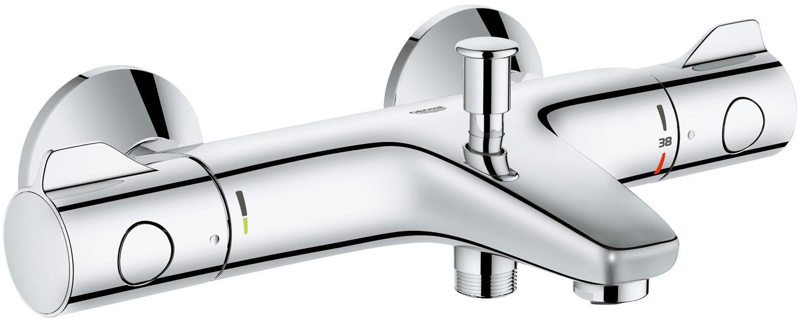 Термостат для ванны GROHE Grohterm 800 с регулируемым аэратором, хром34576000 Термостат для ванны GROHE Grohterm 800 с регулируемым аэратором, хром34576000Регулируемый аэратор Настенный монтаж GROHE StarLight хромированная поверхность GROHE TurboStat встроенный термоэлемент Стопор безопасности при 38°C GROHE EcoJoy - технология совершенного потока при уменьшенном расходе воды Автоматический переключатель: ванна/душ Рукоятка расхода с экономичной кнопкой GROHE EcoButton И индивидуально устанавливаемым стопором Встроенный стопор смешанной воды Керамический вентиль 1/2?, 180° Отвод для душа снизу 1/2? Встроенные обратные клапаны Грязеулавливающие фильтры Скрытые S-образные эксцентрики Металлическая розетка С защитой от обратного потока Опция: дополнительная рукоятка для ограничения температуры при 43°C Рекомендованное минимальное давление 1.0 бар Видео по установке является исключительно информационным. Установка должна проводиться профессионалами!