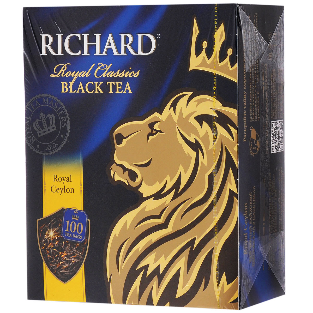 Richard Royal Ceylon черный чай в пакетиках, 100 шт610601 Richard Royal Ceylon черный чай в пакетиках, 100 шт610601Richard Royal Ceylon - черный цейлонский чай в пакетиках, который подарит вам классический вкус и аромат каждое утро.