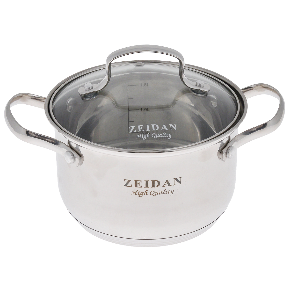 Кастрюля Zeidan с крышкой, 2,1 л. Z-50242Z-50242 Кастрюля Zeidan с крышкой, 2,1 л. Z-50242Z-50242Кастрюля Zeidan изготовлена из высококачественной нержавеющей стали. Зеркальная полировка внутри и снаружи придает посуде безупречный внешний вид, увеличивает срок службы и облегчает мытье. Нержавеющая сталь отличается высокой экологической чистотой и долговечностью, устойчива к воздействию пищевых кислот, не образует соединений с компонентами пищи. Пятислойное капсулированное дно подходит для всех видов плит, отлично аккумулирует тепло и равномерно распределяет его по поверхности во время приготовления пищи. Эргономичные прочные ручки выполнены из хромоникелевой стали, способ крепления - на заклепках. Жаропрочная стеклянная крышка плотно прилегает к краям посуды, сохраняя аромат и вкус блюд, при этом можно наблюдать за готовностью пищи без потери тепла. Внутри имеются отметки литража. Кастрюля подходит для всех типов плит, включая индукционные. Можно мыть в посудомоечной машине. Диаметр кастрюли (по верхнему краю): 17,5 см. ...