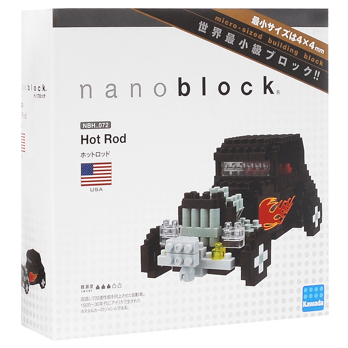 Nanoblock Мини-конструктор Родстер V6NBH_072 Nanoblock Мини-конструктор Родстер V6NBH_072Модель хот-рода с двигателем V6 - заряженного автомобиля с открытыми колесами, получившего распространение в США в 30-40х годах. Эти машины создавались для достижения максимальной скорости. Нередко для дополнительного облегчения с автомобилей снимали крылья, капоты и другие навесные части кузова, что придавало хот-родам весьма специфический внешний вид, позже ставший своего рода классикой. В послевоенные годы двухместные родстеры стоили очень дёшево ввиду своей непрактичности, из-за чего часто попадали в руки тюнинг-мастеров и любителей скорости, которые устанавливали на них двигатели-монстры вплоть до немыслимых в те времена V8 6,6 л. Гонки проходили по дну высохших озёр к северо-востоку от Лос-Анджелеса. Модель родстера V6 из Nanoblock с кузовом классического черного цвета и красным салоном можно собрать с крышей или без, так что это еще и купе-кабриолет! Примерное время сборки: 1,5 часа
