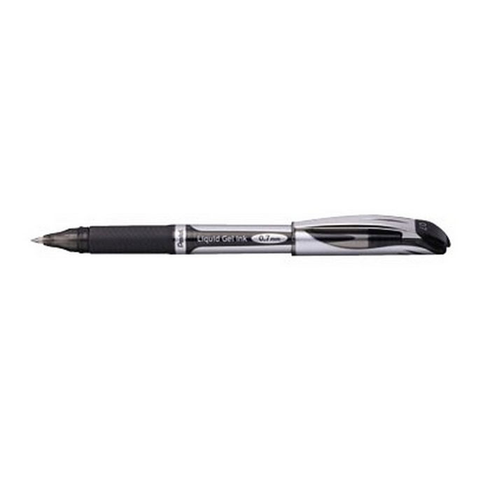 Pentel Гелевая ручка EnerGel, цвет: черныйPBL57-A Pentel Гелевая ручка EnerGel, цвет: черныйPBL57-AГелевая ручка EnerGelс каучуковой зоной захвата в стильном лаконичном корпусе серого цвета. Ручка дополнена металлическим колпачком оригинального дизайна. EnerGel обеспечивает необыкновенно мягкое письмо, мгновенное высыхание чернил и архивное долголетие надписи. Диаметр стержня 0.7 мм. Сменный стержень LR7.