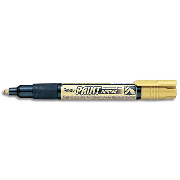 Pentel Маркер перманентный Paint Marker, цвет: золотоPMMP20-X Pentel Маркер перманентный Paint Marker, цвет: золотоPMMP20-XМаркер перманентный Paint Marker оставляет непрозрачный и насыщенный слой краски. Диаметр стержня 4,6 мм. Маркер заправлен перманентными чернилами, они быстро высыхают, чернила свето- и влагостойкие. Надписи, сделанные этим маркером, устойчивы к истиранию.