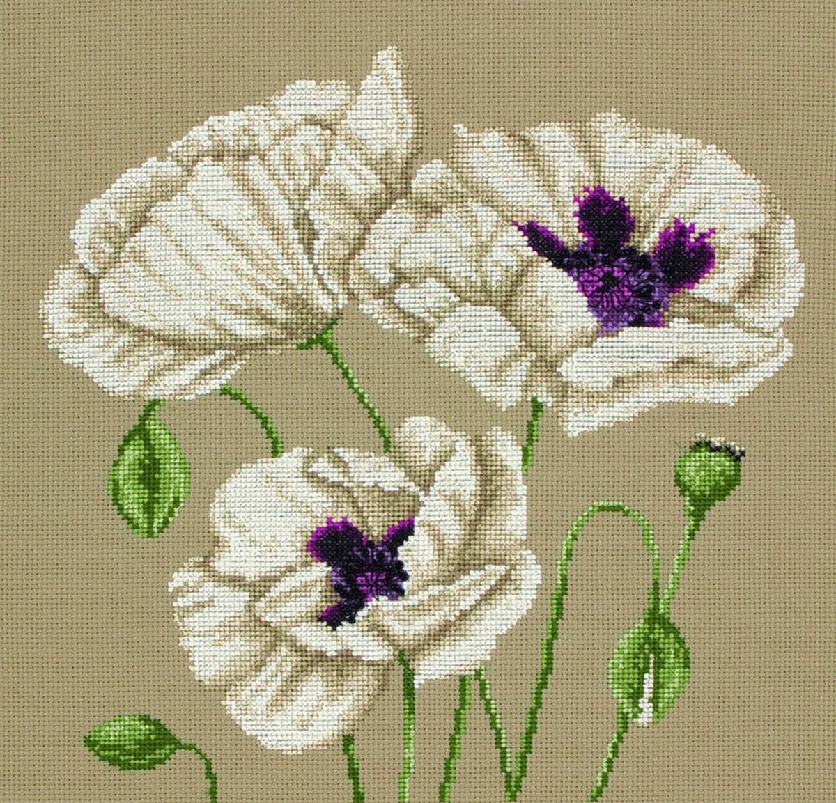 Набор для вышивания Maia White Poppies /Белые маки/ 25*25см (состав: канва Aida 16, цветная схема, нитки Anchor, игла, инструкция), счетный крест5678000-01159 Набор для вышивания Maia White Poppies /Белые маки/ 25*25см (состав: канва Aida 16, цветная схема, нитки Anchor, игла, инструкция), счетный крест5678000-01159Набор для вышивания Maia White Poppies /Белые маки/ 25*25см (состав: канва Aida 16, цветная схема, нитки Anchor, игла, инструкция), счетный крест