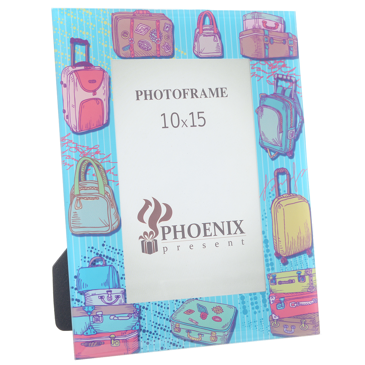 Фоторамка Феникс-презент Чемоданы, 10 см х 15 см38968 Фоторамка Феникс-презент Чемоданы, 10 см х 15 см38968Декоративная фоторамка Феникс-презент Чемоданы, выполненная из высококачественного стекла, украсит интерьер помещения оригинальным образом, а также позволит сохранить на память изображения дорогих вам людей и интересных событий вашей жизни. Рамка оформлена изображением чемоданов. У рамки есть ножка для размещения ее на столе. С такой фоторамкой вы сможете не просто внести в интерьер своего дома элемент необычности, но и создать атмосферу загадочности и изысканности.