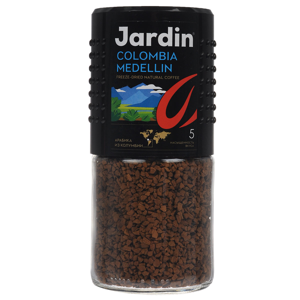 Jardin Colombia Medellin растворимый кофе, 95 г (стеклянная банка)0627-15 Jardin Colombia Medellin растворимый кофе, 95 г (стеклянная банка)0627-15Jardin Colombia Medellin - крепкий и насыщенный растворимый кофе высшего качества с интенсивным ароматом. Вкус арабики из Колумбии особенно ценится за сочетание цветочных и шоколадных нот.