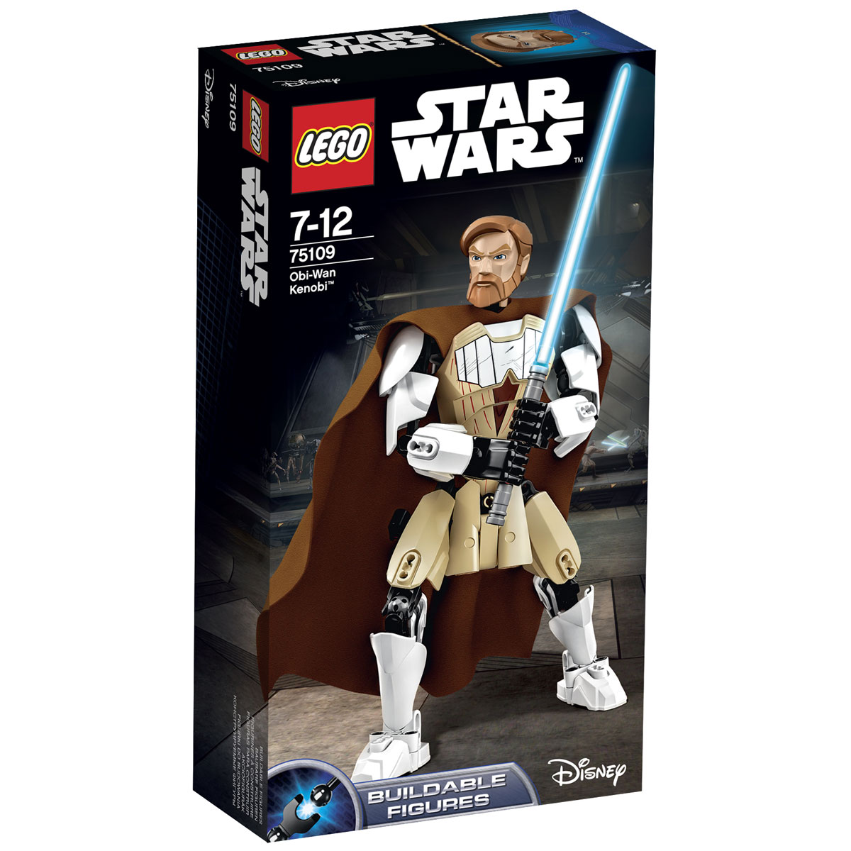 LEGO Star Wars Конструктор Оби Ван Кеноби 7510975109 LEGO Star Wars Конструктор Оби Ван Кеноби 7510975109Конструктор LEGO Оби-Ван Кеноби станет отличным подарком фанатам Звездных войн! Боевая фигура Оби-Вана Кеноби посвящена наиболее значимому периоду в жизни легендарного мастера-джедая. Его лицо украшает пышная борода, а взгляд выражает готовность к сражению. Таким его запомнили все приверженцы Галактической Республики времён Войн клонов. Тело Кеноби покрывают защитные пластины бежевого и белого цвета, а за спиной развивается длинный матерчатый плащ. В правой руке джедай сжимает световой меч, который стал его верным другом в борьбе против приспешников Империи. Высота фигуры Оби-Вана Кеноби составляет 25 см. Благодаря шарнирной конструкции всех суставов джедай способен реалистично двигаться, а также принимать различные боевые позы, не теряя при этом равновесие. На бедре фигуры предусмотрено крепление для светового меча. Во время дуэли Кеноби может фехтовать одной или обеими руками, в зависимости от выбранной техники боя и количества противников. Конструктор - это один...