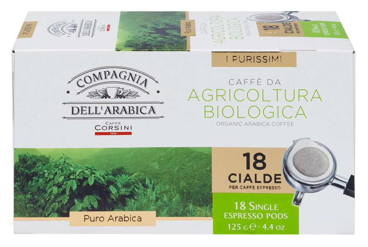Compagnia DellArabica Caffe Puro Arabica Da Agricultura Biologica кофе в чалдах, 18 шт8001684010493 Compagnia DellArabica Caffe Puro Arabica Da Agricultura Biologica кофе в чалдах, 18 шт8001684010493Compagnia DellArabica Caffe Puro Arabica Da Agricultura Biologica - экологический чистый кофе, производство которого контролирует целый ряд учреждений международного класса. Выращен на лучших плантациях Северной Америки и Южной Африки. Вкус отличается легкими оттенками корицы и яблока, а также устойчивым послевкусием. Кофе для приготовления в чалдовых кофемашинах.