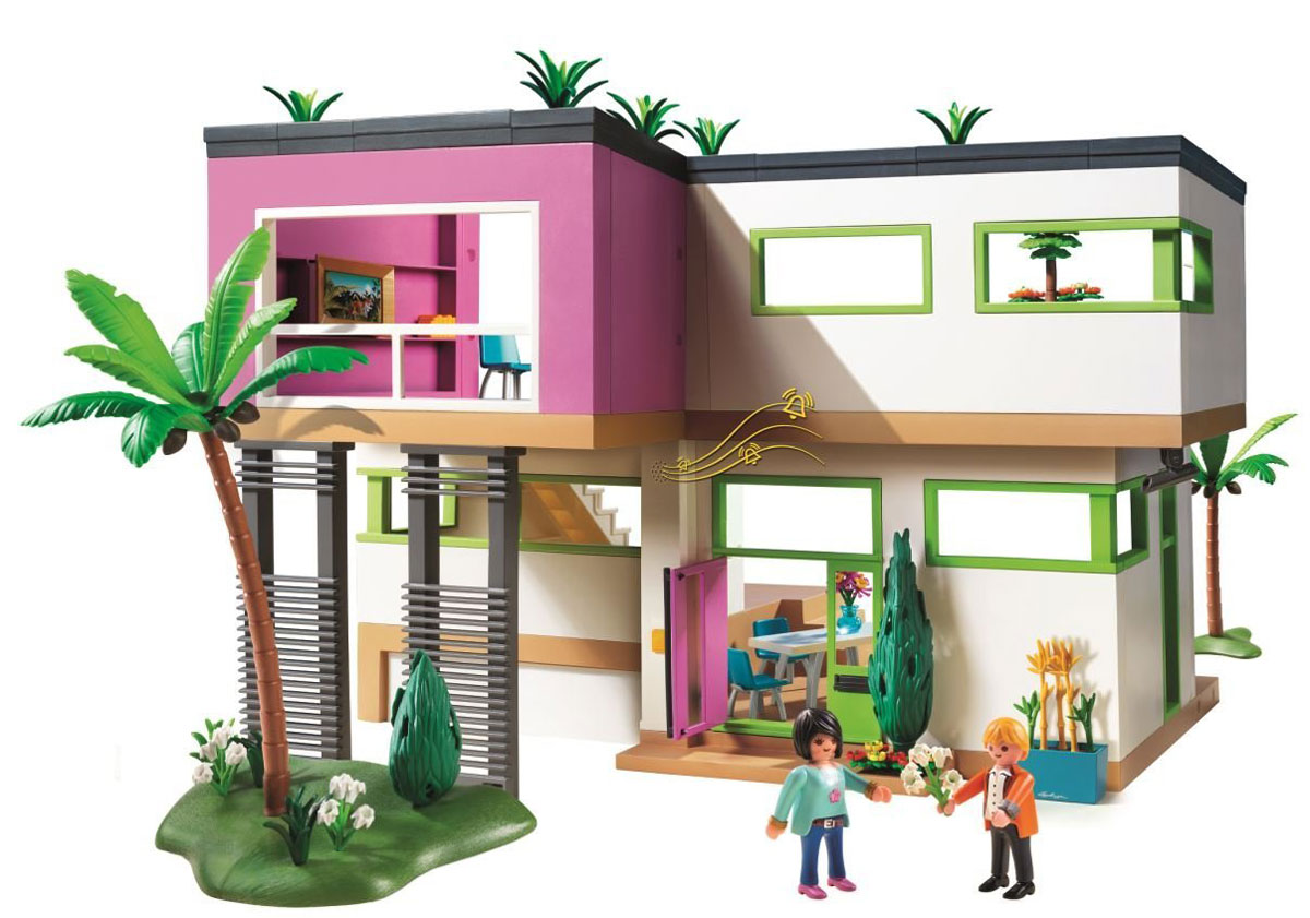 Playmobil Игровой набор Современный роскошный особняк5574 Playmobil Игровой набор Современный роскошный особняк5574Игровой набор Playmobil Современный роскошный особняк понравится вашей малышке и надолго увлечет ее. В комплект входят: 2 фигурки человечков, особняк, а также множество разнообразных аксессуаров и элементов декора, которые сделают игру еще интереснее. Элементы набора выполнены из прочного пластика ярких цветов. Руки и головы фигурок подвижны, а благодаря специальной форме ручек, они могут держать различные небольшие предметы, входящие в набор. Игрушка оснащена звуковыми эффектами - при нажатии на кнопку звонка раздастся звуковой сигнал. Гости звонят в дверь? Встречайте гостей. Камера наблюдения покажет, кто пришел. Пока гости любуются видом из окна, приготовьте им кофе в кофейнике. И никто не узнает, что за картиной в гостиной скрывается сейф. Игры с таким набором позволят ребенку весело провести время, а также помогут развить мелкую моторику пальчиков, внимательность и воображение. Порадуйте свою малышку такой чудесной игрушкой! Необходимо докупить 2...