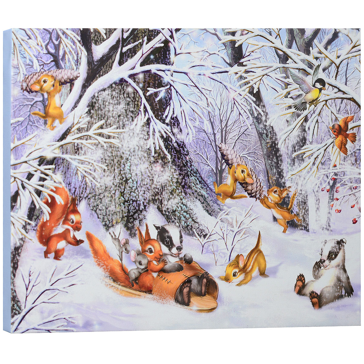 КвикДекор Картина на холсте Санки, 40 см х 30 смAP-00150-19708-Cn4030 КвикДекор Картина на холсте Санки, 40 см х 30 смAP-00150-19708-Cn4030Картина на холсте КвикДекор Санки автора Зорина Балдеску дополнит обстановку интерьера яркими красками и необычным оформлением. Изделие представляет собой картину с латексной печатью на натуральном хлопчатобумажном холсте. Галерейная натяжка холста на подрамники выполнена очень аккуратно, а боковые части картины запечатаны тоновой заливкой. Обратная сторона подрамника содержит отверстие, благодаря которому картину можно легко закрепить на стене и подкорректировать ее положение. Автор картины специализируется на создании восхитительных сказочных образов - русалок, принцесс, фей, единорогов и многих других. Сказки, иллюстрированные Зориной, - особый, волшебный и очаровательный мир, подаренный нам художницей посредством ее искусства и неисчерпаемой фантазии. Картина Санки отлично подойдет к интерьеру не только детской комнаты, но и гостиной. Картина поставляется в стрейч-пленке с защитными картонными уголками, упакована в гофрокоробку с термоусадкой.