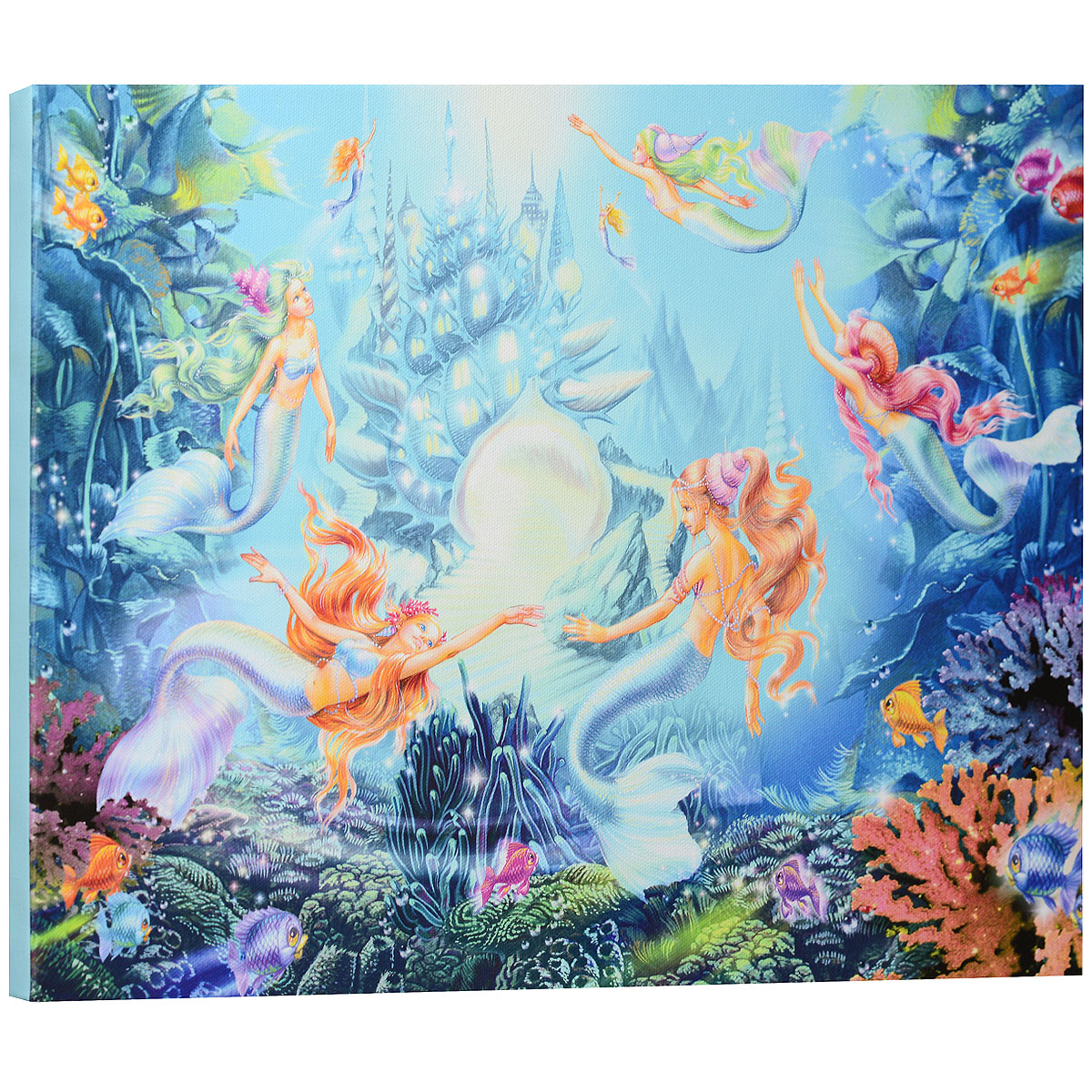 КвикДекор Картина на холсте Дом русалок, 40 см х 30 смAP-00136-15757-Cn4030 КвикДекор Картина на холсте Дом русалок, 40 см х 30 смAP-00136-15757-Cn4030Картина на холсте КвикДекор Дом русалок автора Зорина Балдеску дополнит обстановку интерьера яркими красками и необычным оформлением. Изделие представляет собой картину с латексной печатью на натуральном хлопчатобумажном холсте. Галерейная натяжка холста на подрамники выполнена очень аккуратно, а боковые части картины запечатаны тоновой заливкой. Обратная сторона подрамника содержит отверстие, благодаря которому картину можно легко закрепить на стене и подкорректировать ее положение. Автор картины специализируется на создании восхитительных сказочных образов - русалок, принцесс, фей, единорогов и многих других. Сказки, иллюстрированные Зориной, - особый, волшебный и очаровательный мир, подаренный нам художницей посредством ее искусства и неисчерпаемой фантазии. Картина Дом русалок отлично подойдет к интерьеру не только детской комнаты, но и гостиной. Картина поставляется в стрейч-пленке с защитными картонными уголками, упакована в гофрокоробку с...