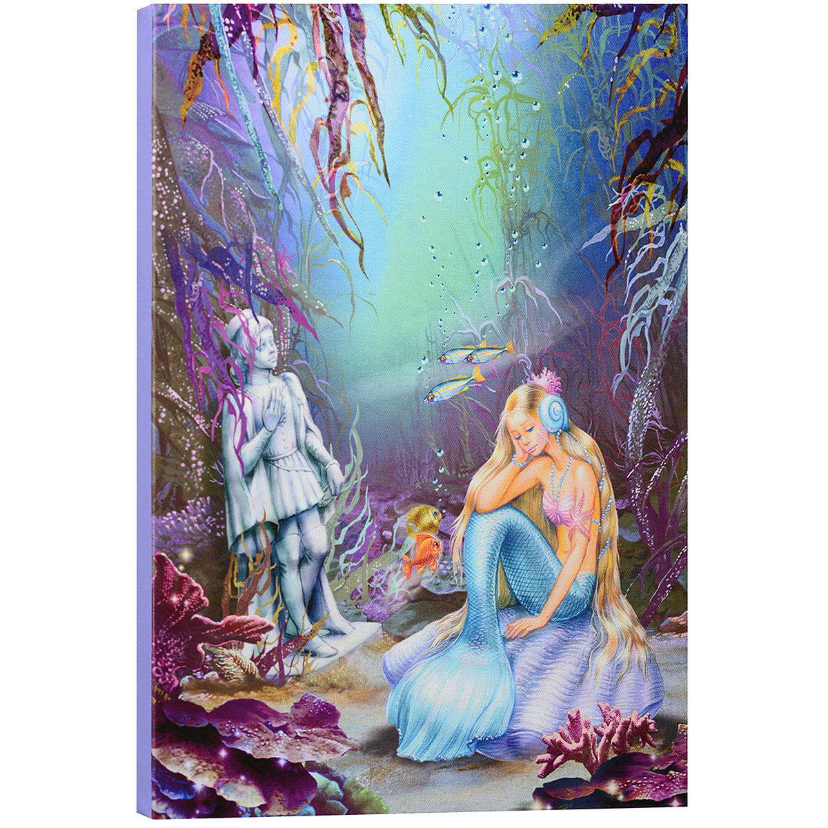 КвикДекор Картина на холсте Сад Русалочки, 40 см х 30 смAP-00153-22335-Cn4030 КвикДекор Картина на холсте Сад Русалочки, 40 см х 30 смAP-00153-22335-Cn4030Картина на холсте КвикДекор Сад Русалочки автора Зорина Балдеску дополнит обстановку интерьера яркими красками и необычным оформлением. Изделие представляет собой картину с латексной печатью на натуральном хлопчатобумажном холсте. Галерейная натяжка холста на подрамники выполнена очень аккуратно, а боковые части картины запечатаны тоновой заливкой. Обратная сторона подрамника содержит отверстие, благодаря которому картину можно легко закрепить на стене и подкорректировать ее положение. Автор картины специализируется на создании восхитительных сказочных образов - русалок, принцесс, фей, единорогов и многих других. Сказки, иллюстрированные Зориной, - особый, волшебный и очаровательный мир, подаренный нам художницей посредством ее искусства и неисчерпаемой фантазии. Картина Сад Русалочки отлично подойдет к интерьеру не только детской комнаты, но и гостиной. Картина поставляется в стрейч-пленке с защитными картонными уголками, упакована в гофрокоробку с...
