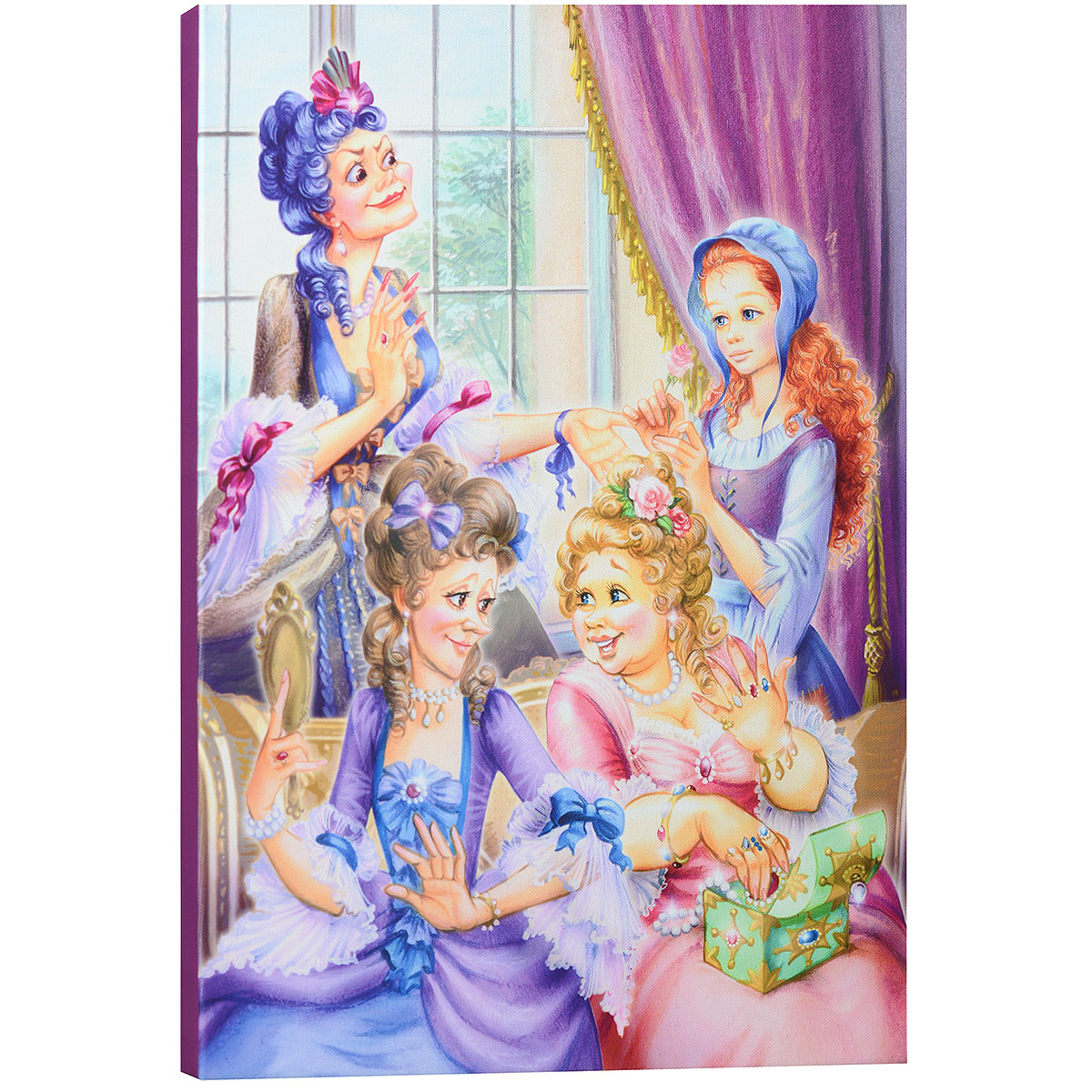 КвикДекор Картина на холсте Злые сестры, 40 см х 30 смAP-00089-12984-Cn4030 КвикДекор Картина на холсте Злые сестры, 40 см х 30 смAP-00089-12984-Cn4030Картина на холсте КвикДекор Злые сестры автора Зорина Балдеску дополнит обстановку интерьера яркими красками и необычным оформлением. Изделие представляет собой картину с латексной печатью на натуральном хлопчатобумажном холсте. Галерейная натяжка холста на подрамники выполнена очень аккуратно, а боковые части картины запечатаны тоновой заливкой. Обратная сторона подрамника содержит отверстие, благодаря которому картину можно легко закрепить на стене и подкорректировать ее положение. Автор картины специализируется на создании восхитительных сказочных образов - русалок, принцесс, фей, единорогов и многих других. Сказки, иллюстрированные Зориной, - особый, волшебный и очаровательный мир, подаренный нам художницей посредством ее искусства и неисчерпаемой фантазии. Картина Злые сестры отлично подойдет к интерьеру не только детской комнаты, но и гостиной. Картина поставляется в стрейч-пленке с защитными картонными уголками, упакована в гофрокоробку с...