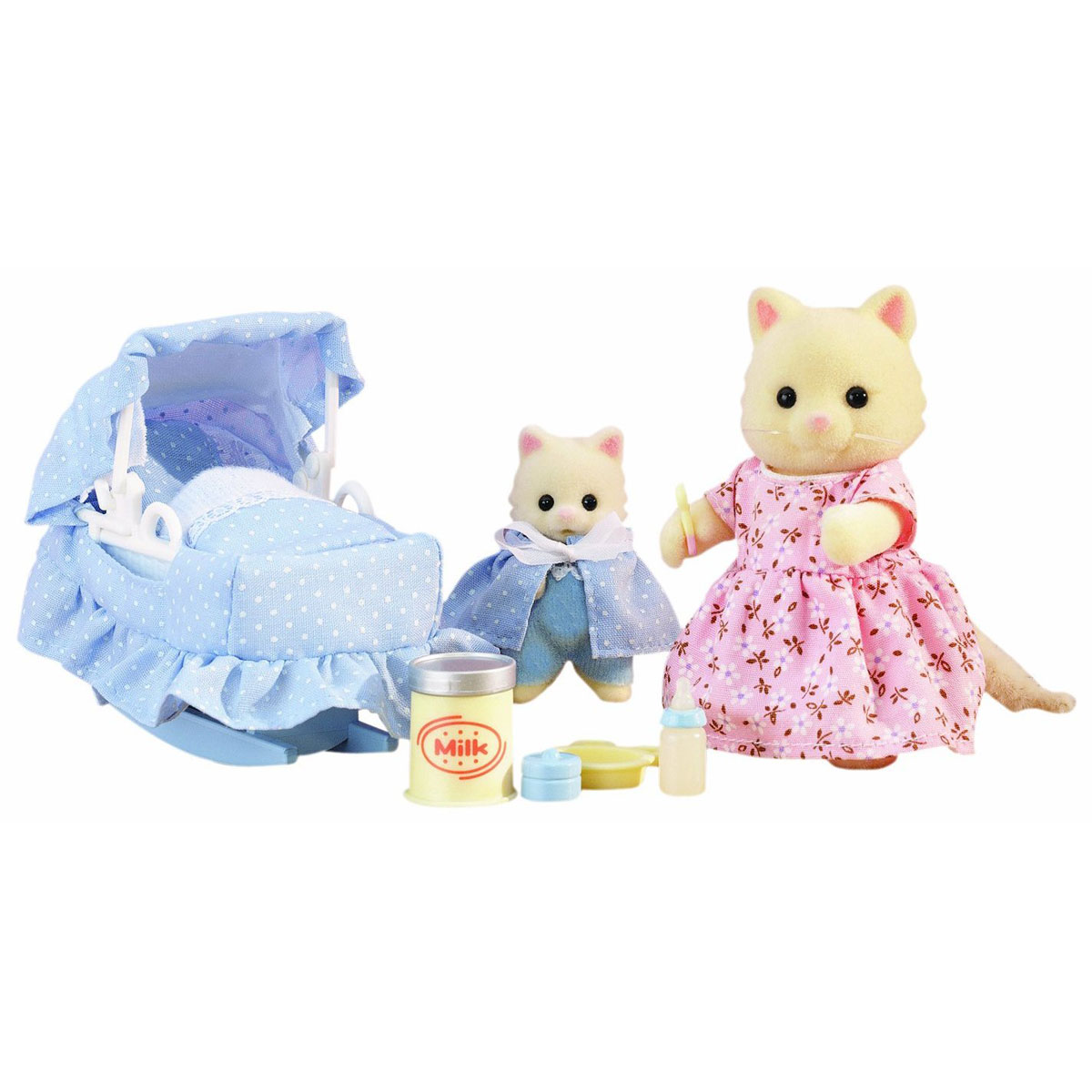 Sylvanian Families Набор фигурок Мама с малышом и колыбелькой2234 Sylvanian Families Набор фигурок Мама с малышом и колыбелькой2234Игровой набор Мама с малышом и колыбелькой привлечет внимание вашего ребенка и станет отличным подарком для поклонников жителей чудесной страны Sylvanian Families. В комплект входят две фигурки, колыбель, бутылочка, тарелочка, ложечка, молоко, крем. Компания была основана в 1985 году, в Японии. Sylvanian Families очень популярен в Европе и Азии, и, за долгие годы существования, компания смогла добиться больших успехов. 3 года подряд в Англии бренд Sylvanian Families был признан Игрушкой Года. Сегодня у героев Sylvanian Families есть собственное шоу, полнометражный мультфильм и сеть ресторанов, работающая по всей Японии. Sylvanian Families - это целый мир маленьких жителей, объединенных общей легендой. Жители страны Sylvanian Families - это кролики, белки, медведи, лисы и многие другие. У каждого из них есть дом, в котором есть все необходимое для счастливой жизни. В городе, где живут герои, есть школа, больница, рынок, пекарня, детский сад и...