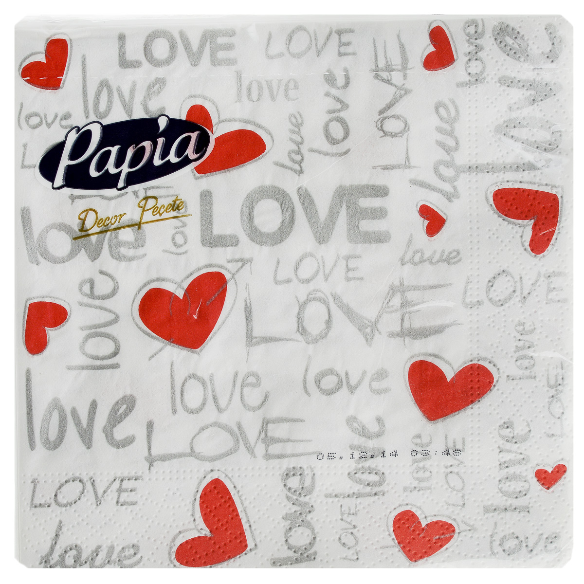 Салфетки бумажные Papia Decor, трехслойные, цвет: белый, серый, красный, 33 x 33 см, 20 шт15302_белый/Love Салфетки бумажные Papia Decor, трехслойные, цвет: белый, серый, красный, 33 x 33 см, 20 шт15302_белый/LoveТрехслойные салфетки Papia Decor, выполненные из 100% целлюлозы, оформлены красочным рисунком. Салфетки предназначены для красивой сервировки стола. Оригинальный дизайн салфеток добавит изысканности вашему столу и поднимет настроение. Размер салфеток: 33 см х 33 см.