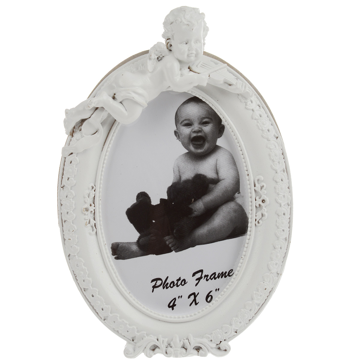 Фоторамка декоративная Феникс-презент Ангел со скрипкой, 10 см х 15 см39172 Фоторамка декоративная Феникс-презент Ангел со скрипкой, 10 см х 15 см39172Декоративная фоторамка Феникс-презент Ангел со скрипкой изготовлена из полирезины. Изделие оформлено рельефом и фигуркой ангелочка со скрипкой. Рамка устанавливается на столе с помощью специальной ножки. Такая фоторамка позволит хранить на видном месте фотографии любимых вами людей и памятных моментов жизни, а также красиво дополнит интерьер помещения. Размер фотографии: 10 см х 15 см.