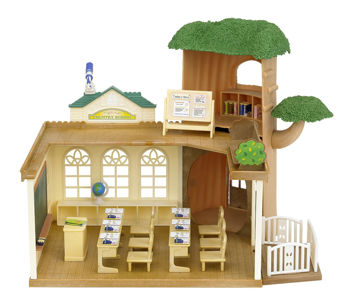 Sylvanian Families Игровой набор Лесная школа5105 Sylvanian Families Игровой набор Лесная школа5105Игровой набор Sylvanian Families Лесная школа понравится всем жителям страны Сильвания. В комплект входят парты, доска, стол учителя, дерево-башня, скамья и другие школьные принадлежности. Этот очень интересный и яркий набор подарит ребенку множество положительных эмоций. В зависимости от игры, скамейки и столы можно расставить различными способами. В набор входят все необходимые принадлежности для обучения. Набор выполнен из качественного пластика, который совершенно безвреден для здоровья малышей. Набор можно дополнять другими игровыми комплектами Sylvanian Families. Компания Sylvanian Families была основана в 1985 году, в Японии. Sylvanian Families очень популярна в Европе и Азии и, за долгие годы существования, компания смогла добиться больших успехов. 3 года подряд в Англии бренд Sylvanian Families был признан Игрушкой Года. Сегодня у героев Sylvanian Families есть собственное шоу, полнометражный мультфильм и сеть ресторанов, работающая по всей Японии. ...