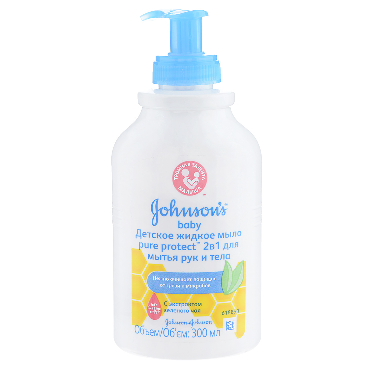 Johnsons baby Детское жидкое мыло для рук и тела Pure Protect, с экстрактом зеленого чая, 300 мл85323 Johnsons baby Детское жидкое мыло для рук и тела Pure Protect, с экстрактом зеленого чая, 300 мл85323Детское жидкое мыло для рук и тела Johnsons baby Pure Protect с экстрактом зеленого чай специально разработано для эффективного очищения от грязи и микробов. Гипоаллергенно. Не содержит мыла. Товар сертифицирован.