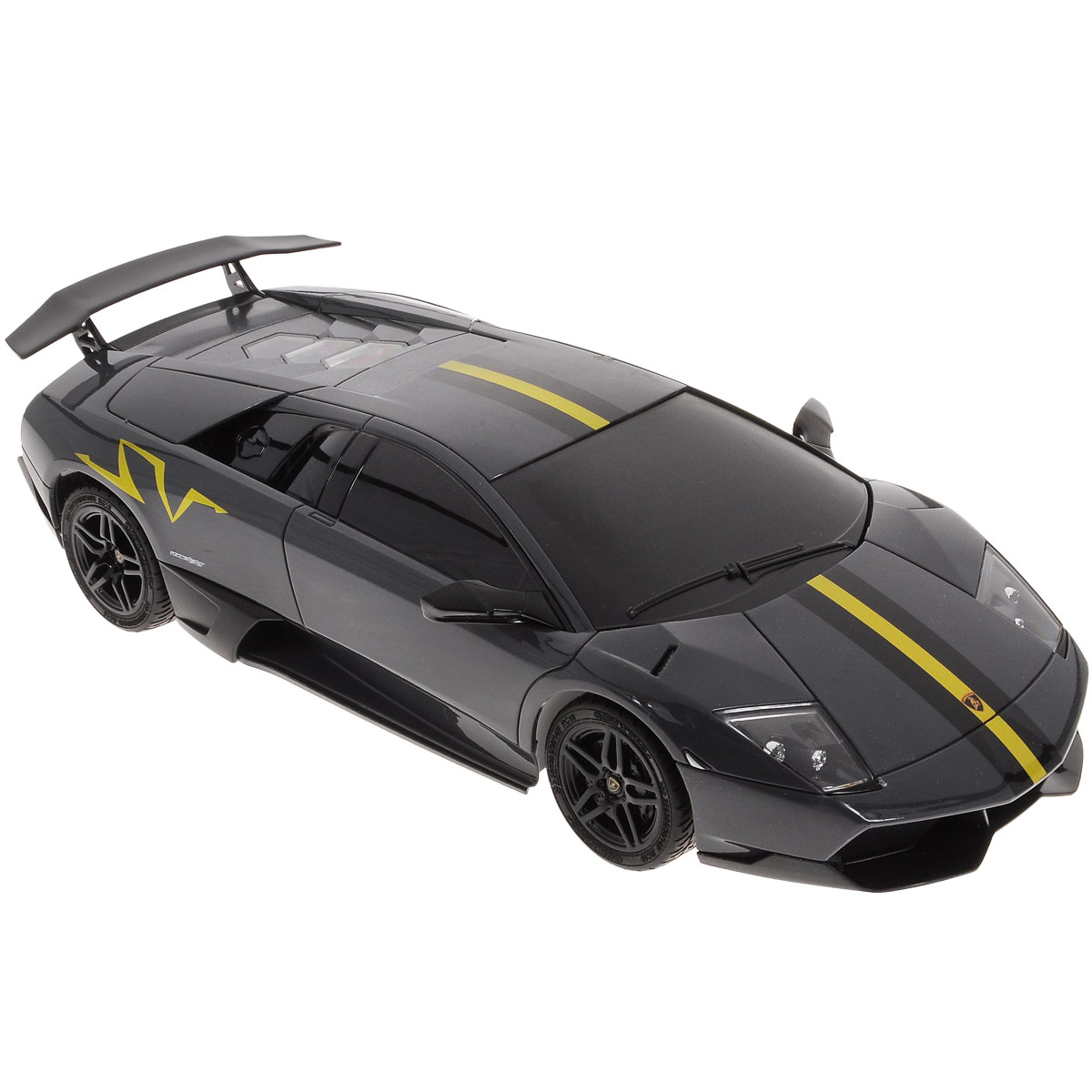 1Toy Радиоуправляемая модель Top Gear: Lamborghini Murcielago LP670-4, цвет: черныйТ56680 1Toy Радиоуправляемая модель Top Gear: Lamborghini Murcielago LP670-4, цвет: черныйТ56680Радиоуправляемая модель Top Gear: Lamborghini Murcielago LP670-4 является детальной копией существующего автомобиля в масштабе 1:18. Машинка изготовлена из прочного легкого пластика с элементами металла, колеса прорезинены. При помощи пульта управления автомобиль может перемещаться вперед, назад, поворачивать влево и вправо, останавливаться. Встроенные амортизаторы обеспечивают комфортное движение. При движении фары машинки светятся. В комплект входят машинка и пульт управления. Автомобиль отличается потрясающей маневренностью и динамикой. Ваш ребенок часами будет играть с моделью, устраивая захватывающие гонки. Машина работает от 4 батареек напряжением 1,5V типа АА (не входят в комплект). Пульт управления работает от 2 батареек напряжением 1,5V типа АА (не входят в комплект).