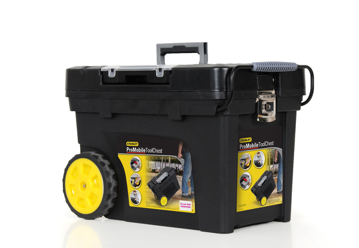 Ящик для инструментов Stanley Mobile Contractor Chest, 62 см х 38 см х 44 см1-97-503 Ящик для инструментов Stanley Mobile Contractor Chest, 62 см х 38 см х 44 см1-97-503Ящик для инструментов Stanley Pro Mobile Tool предназначен для хранения и транспортировки инструментов. В нем можно разместить все необходимые для работы предметы, тем самым, создав свой индивидуальный набор инструментов и аксессуаров. Имеется складывающаяся рукоятка, съемный лоток и органайзер на крышке. Металлические защелки надежно защищает его от непреднамеренного открывания.