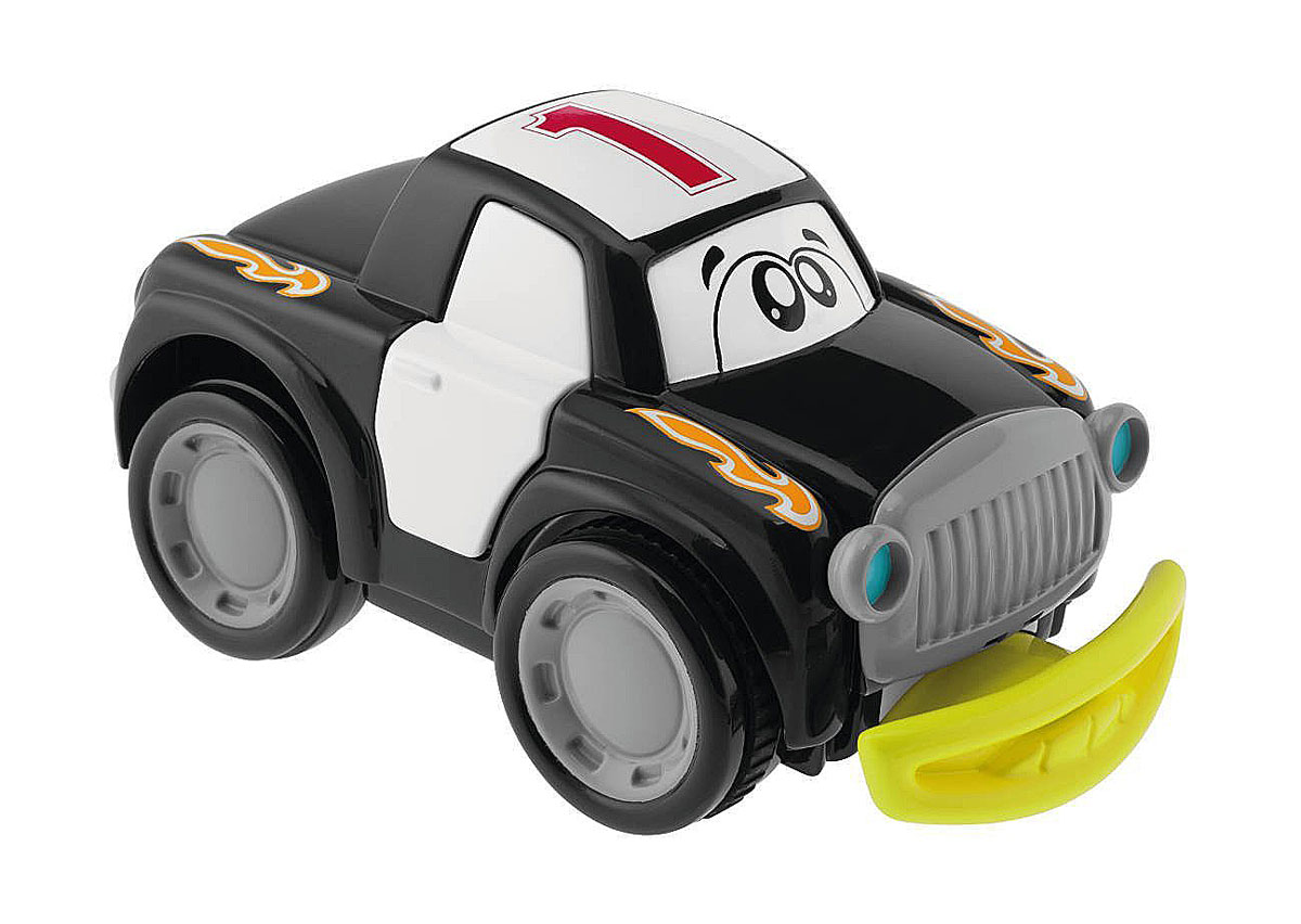 Chicco Машинка Turbo Touch Crash, цвет: черный00006721000000 Chicco Машинка Turbo Touch Crash, цвет: черный00006721000000Игрушечная машинка Turbo Touch Crash стартует от простого нажатия на заднюю часть автомобиля. Чем сильнее нажать, тем продолжительней будет путь автомобиля. При столкновении с препятствием у забавной машины открываются двери, и решетка радиатора, после чего можно увидеть забавное выражение на мордашке машинки. Эти действия сопровождаются интересными звуковыми эффектами. После того как ребенок починит машинку, собрав все отвалившиеся части, она может продолжить свой путь. Работает от 3 батареек типа АА (входят в комплект).