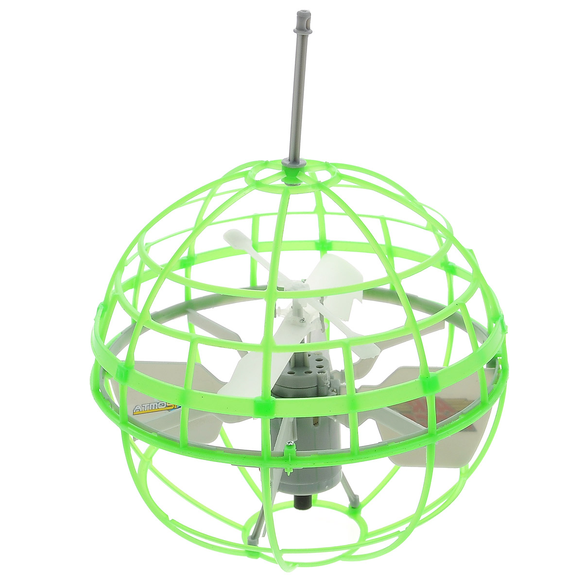 Air Hogs Игрушка на радиоуправлении Atmosphere Axis цвет зеленый44475 Air Hogs Игрушка на радиоуправлении Atmosphere Axis цвет зеленый44475Радиоуправляемая модель Air Hogs Летающий шар обязательно понравится вашему ребенку. Она выполнена из безопасных материалов в виде шара, внутри которого находится пропеллер. При включении шар взлетает в воздух. Управление игрушкой осуществляется рукой. Сферическая форма шара игрушки позволяет ей отталкиваться от препятствий. Выключение производится посредством переведения переключателя на устройстве управления в положение Оff. Игрушка заряжается в отключенном состоянии на зарядном устройстве - подставке. Игрушка работает от перезаряжаемого литий-полимерного элемента питания напряжением 3,7V (входит в комплект). Устройство управления работает от 6 батареек напряжением 1,5V типа АА (не входят в комплект).