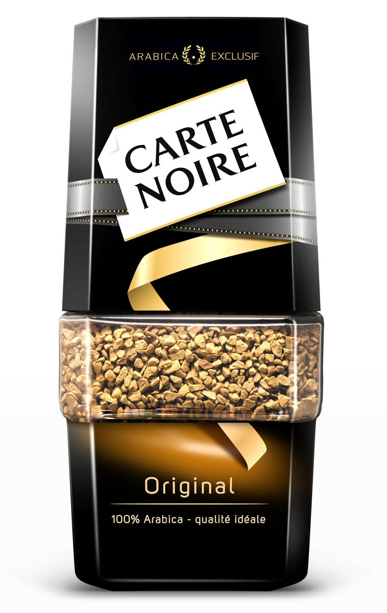 Carte Noire Original кофе растворимый, 95 г604350 Carte Noire Original кофе растворимый, 95 г604350Достигнув совершенства в кофейном мастерстве, Carte Noire создал новый стандарт качества кофе. Обжарка Carte Noire Огонь и Лед раскрывает всю интенсивность и богатство вкуса натурального кофейного зерна. Так же как лед украшает пламя, холодный поток останавливает обжарку на самом пике, чтобы создать совершенный насыщенный кофе. В этом столкновении контрастов рождается исключительность Carte Noire -его безупречный насыщенный вкус и непревзойденное качество. Для создания нового вкуса совершенного французского кофе Carte Noire используются высококачественные кофейные зерна 100% Arabica Exclusif. Способ приготовления: положите в чашку одну-две чайные ложки кофе Carte Noire. Добавьте горячую, но не кипящую воду.