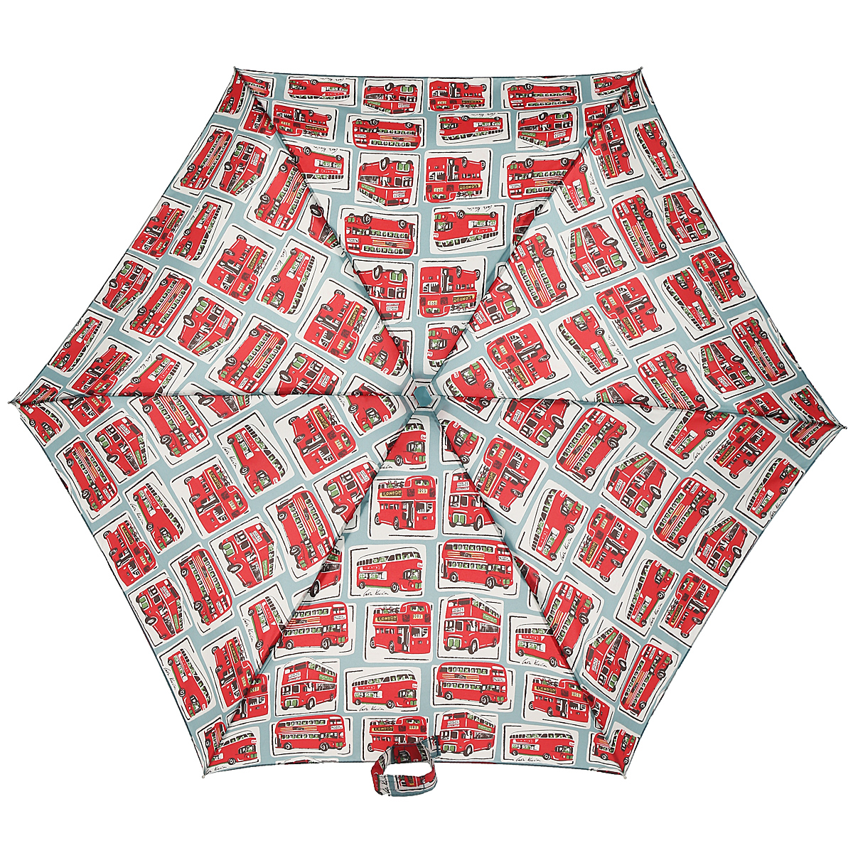 Зонт женский Fulton Cath Kidston: Tiny-2, механический, 5 сложений, цвет: серый, красный. L521-2843L521-2843 Зонт женский Fulton Cath Kidston: Tiny-2, механический, 5 сложений, цвет: серый, красный. L521-2843L521-2843Оригинальный механический зонт Fulton Cath Kidston: Tiny-2 с интересным дизайном произведен из высококачественных материалов. Каркас зонта изготовлен из шести алюминиевых спиц, стержня и ручки из дерева. Рукоятка зонта для удобства оснащена шнурком, позволяющим при необходимости надеть зонт на руку. Купол зонтика выполнен из полиэстера и оформлен изображением множества автобусов. Закрытый купол фиксируется хлястиком на липучке. Зонт механического сложения: купол открывается и закрывается вручную до характерного щелчка. Благодаря необыкновенно компактным размерам зонта в сложенном виде, его с легкостью можно поместить в маленькой сумочке. Зонт поставляется в чехле. Женский зонт Fulton Cath Kidston: Tiny-2 станет для вас необходимым аксессуаром в ненастную погоду.