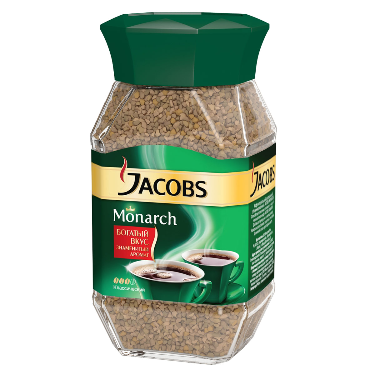 Jacobs Monarch кофе растворимый, 190 г960970 Jacobs Monarch кофе растворимый, 190 г960970В благородной теплоте тщательно обжаренных зерен скрывается секрет подлинной крепости и притягательного аромата кофе Jacobs Monarch. Заварите чашку кофе Jacobs Monarch, и вы сразу почувствуете, как его уникальный притягательный аромат окружит вас и создаст особую атмосферу для теплого общения с вашими близкими. Так рождается неповторимая атмосфера Аромагии кофе Jacobs Monarch.